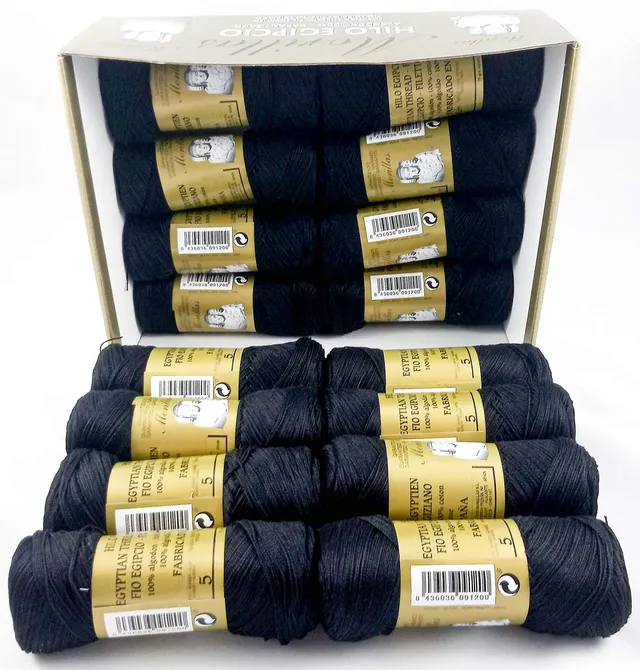 Morillas Zepelines Ne 5/2 cotone perlato nero 16pz