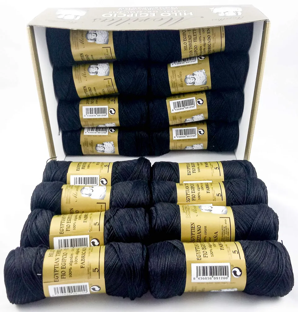Morillas Zepelines Ne 5/2 cotone perlato nero 16pz
