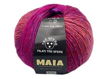 Il Filo di Arianna Maia filato verde-lilla 50 g irrestringibile