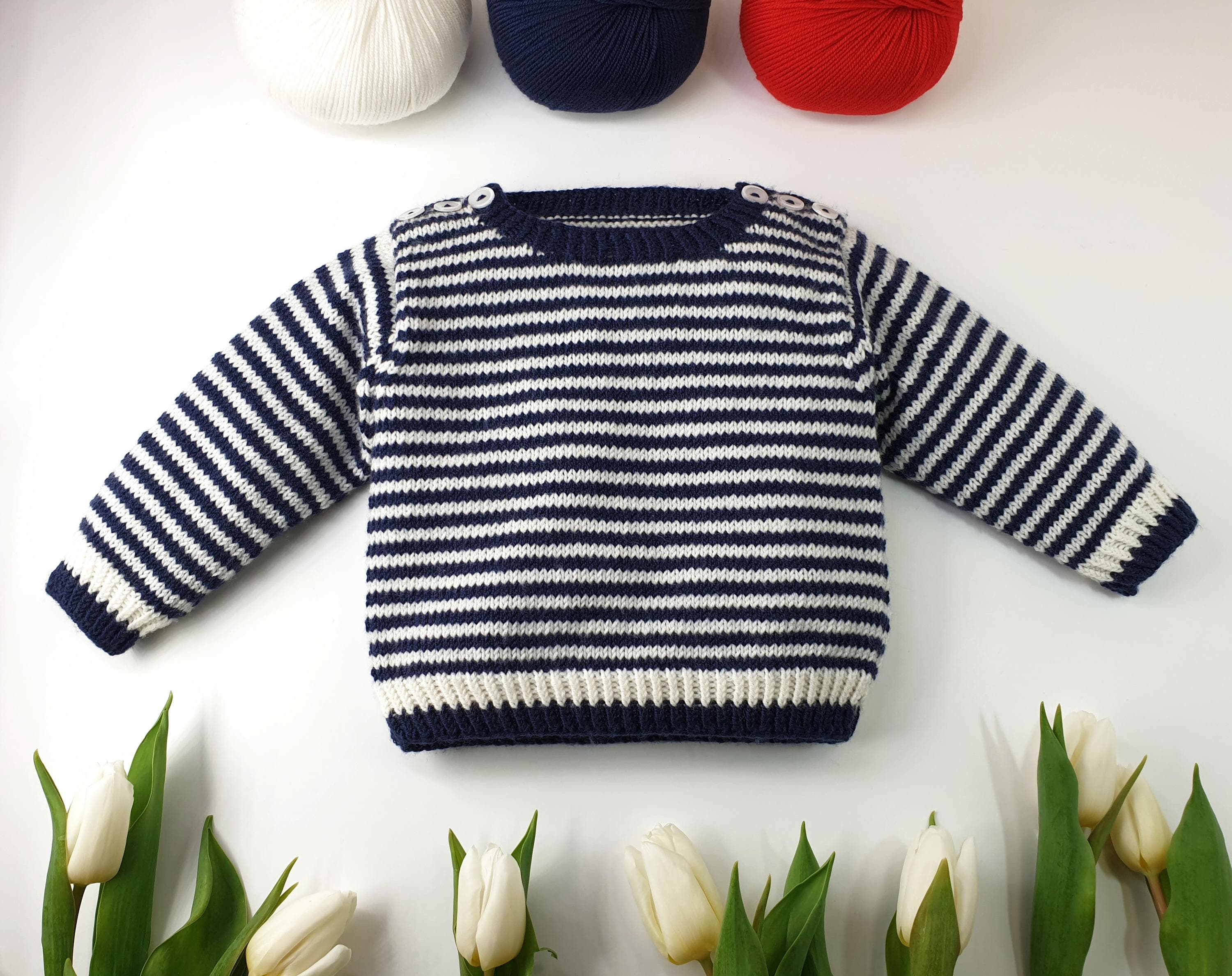 Anny Blatt Marius maglioncino neonato kit lana merino