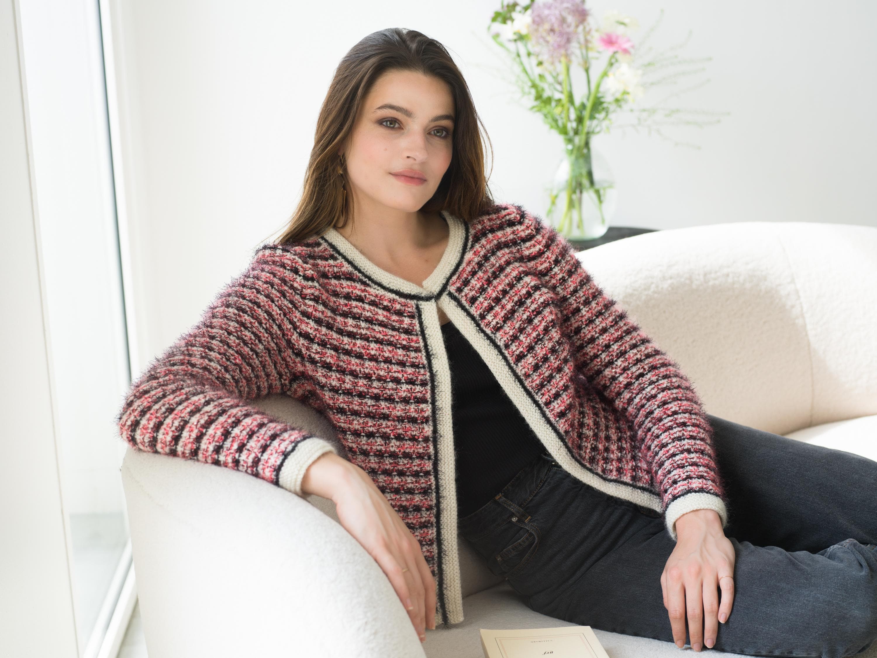 Anny Blatt Brooke kit giacca merino mohair Neon taglia M