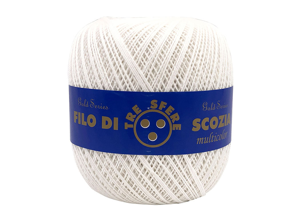 Il Filo di Arianna Filo di Scozia Titolo 8 Cotone Bianco 100g
