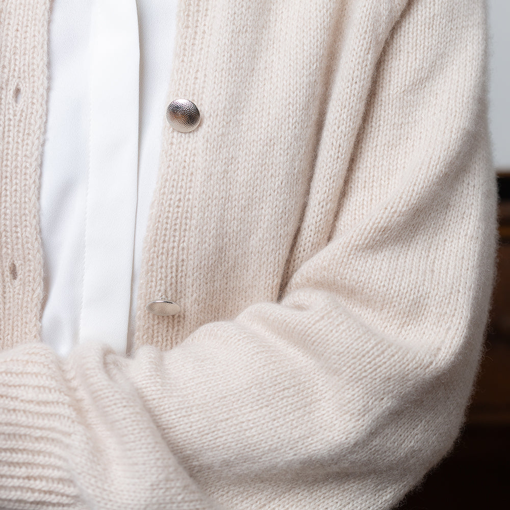 Pascuali Velvet Line Cardigan schema maglia cashmere top-down