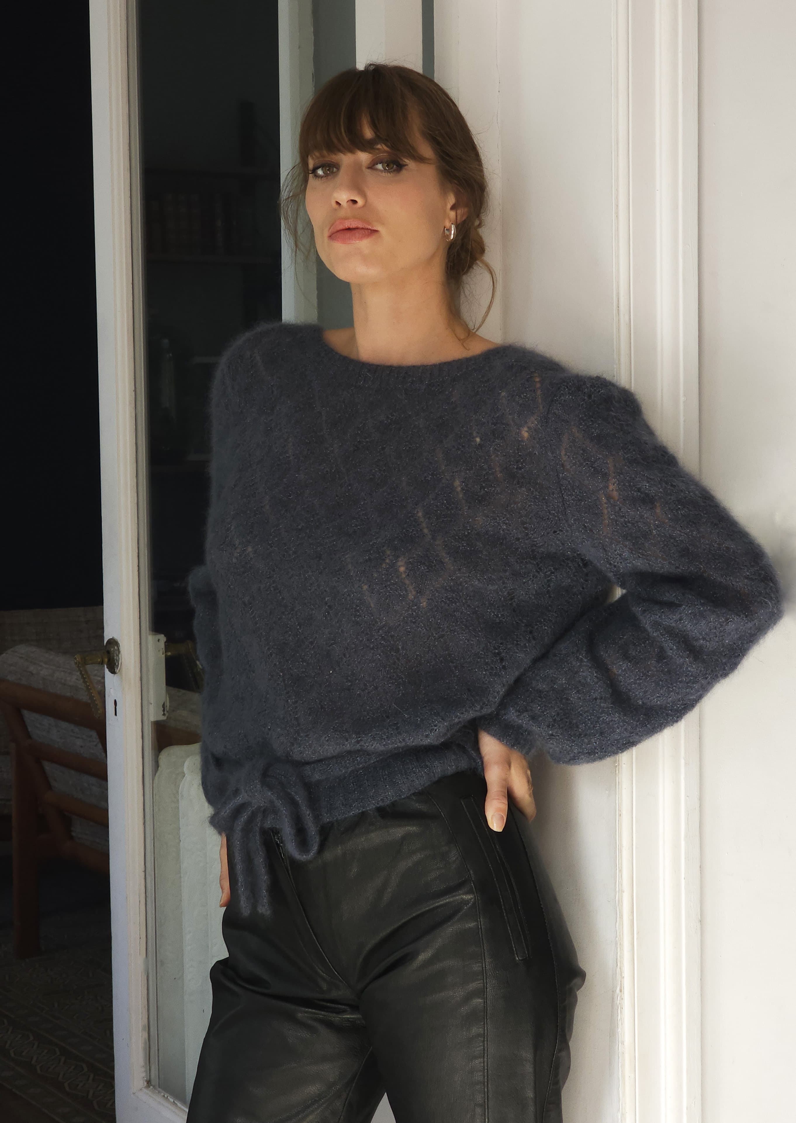 Anny Blatt Abigail cardigan incrociato kit mohair seta