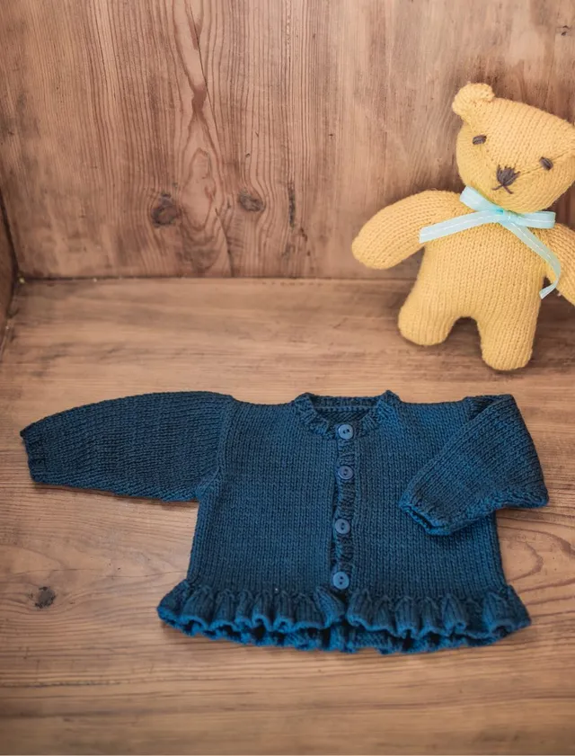 Rosarios4 212 Casaco com Folho schema cardigan bambina