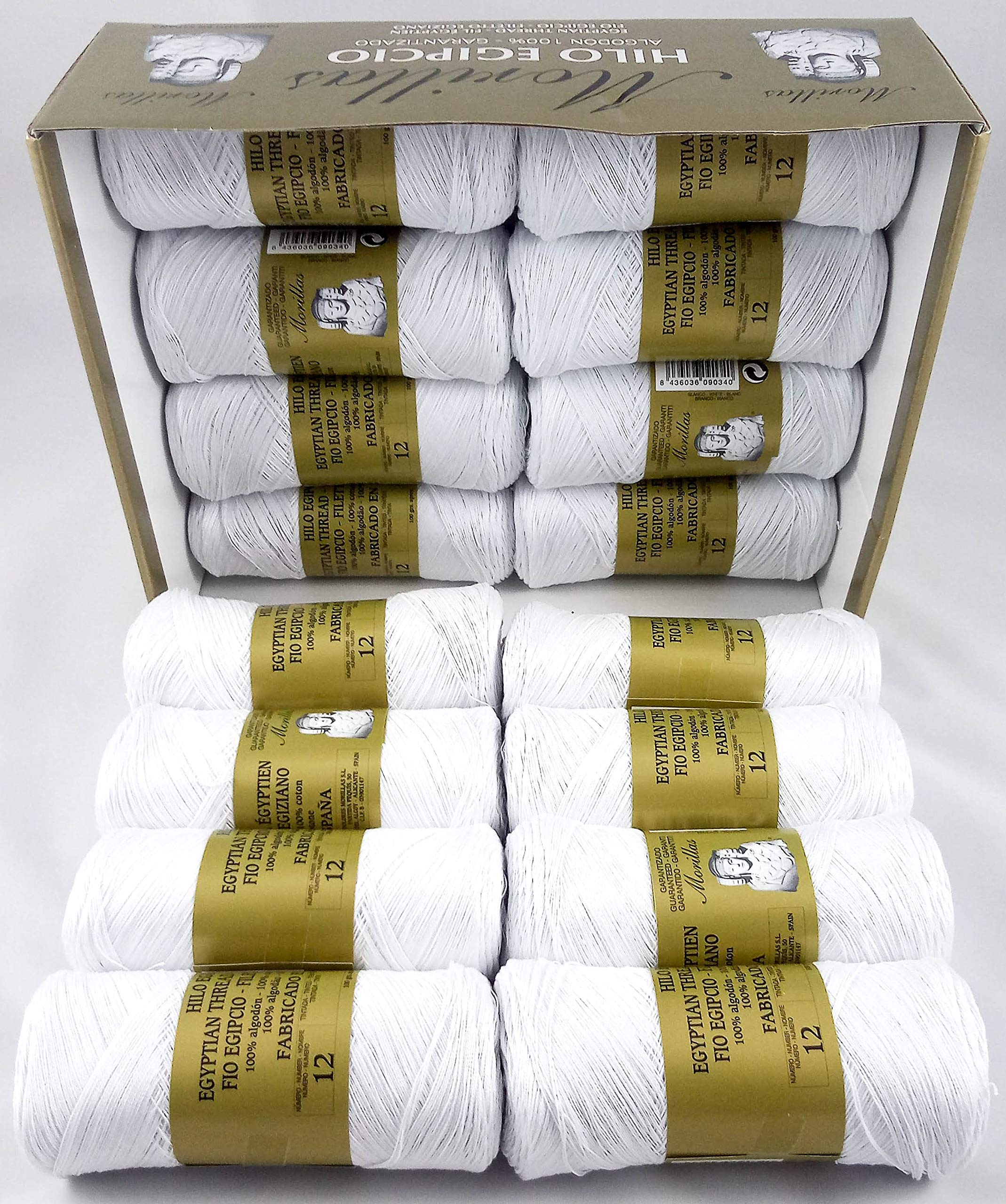 Morillas Zepeline Ne 12/2 filo cotone bianco 16pz 100g