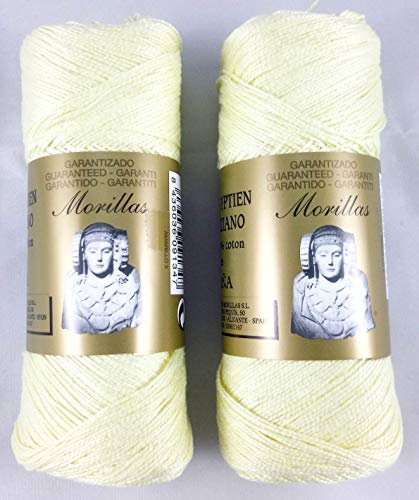 Morillas Zepelines Ne 8/2 cotone perlato giallo 3 x2 tinta unita