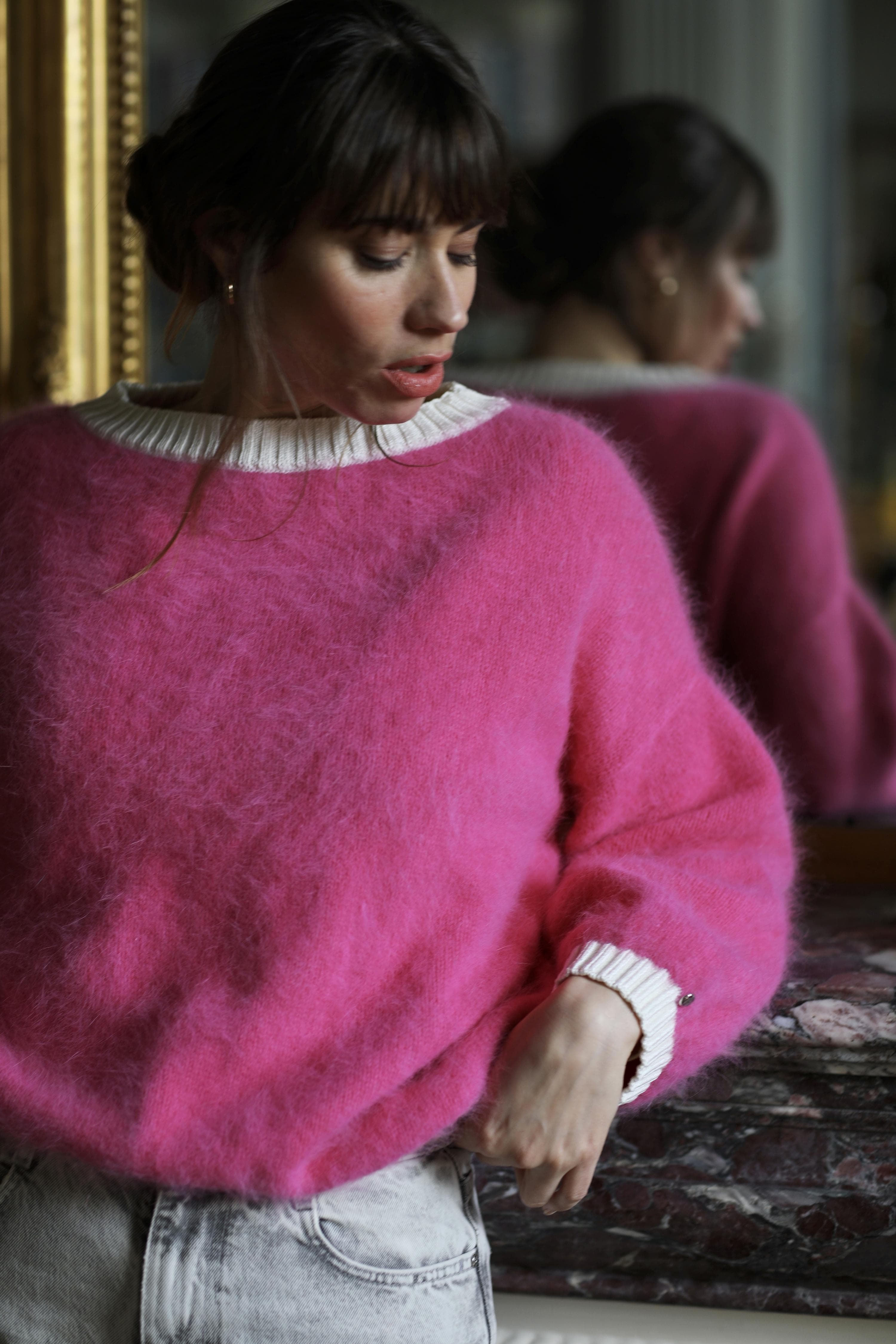 Anny Blatt Mila Sorbet maglione girocollo caldo