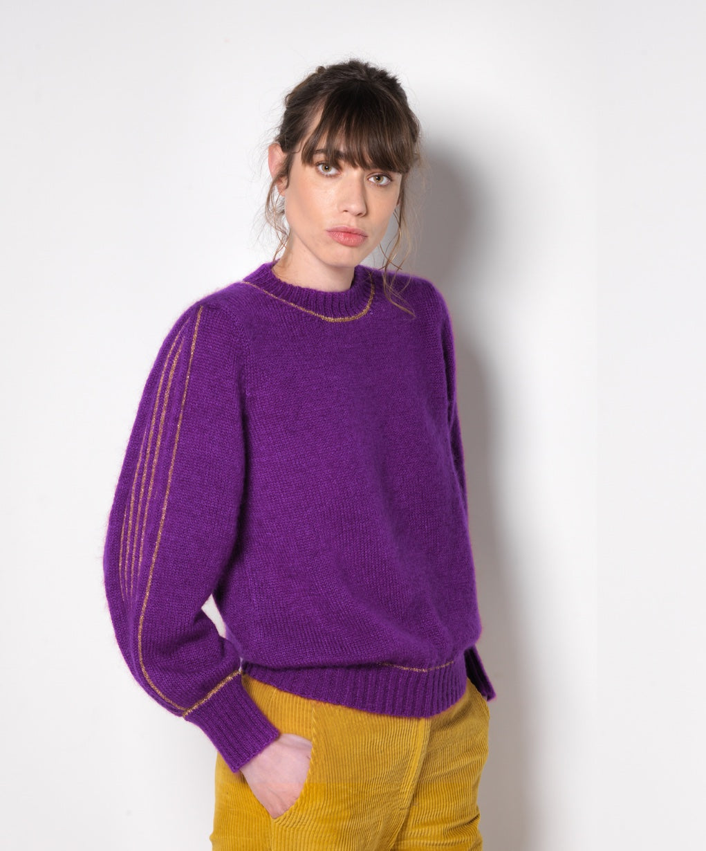 Anny Blatt Alix maglione mora e oro mohair