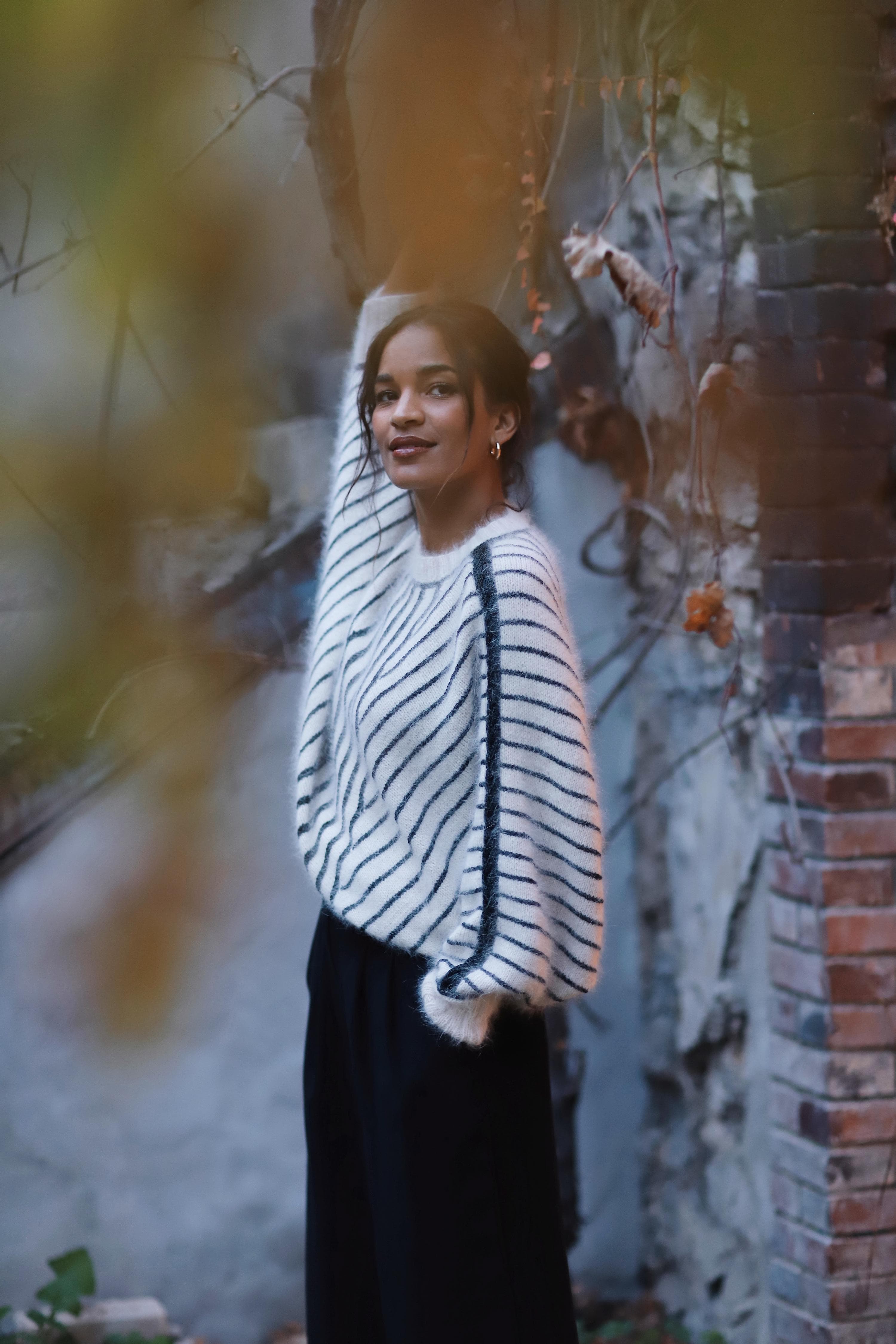 Anny Blatt Cerbère pull kit maglia S naturale nero mohair