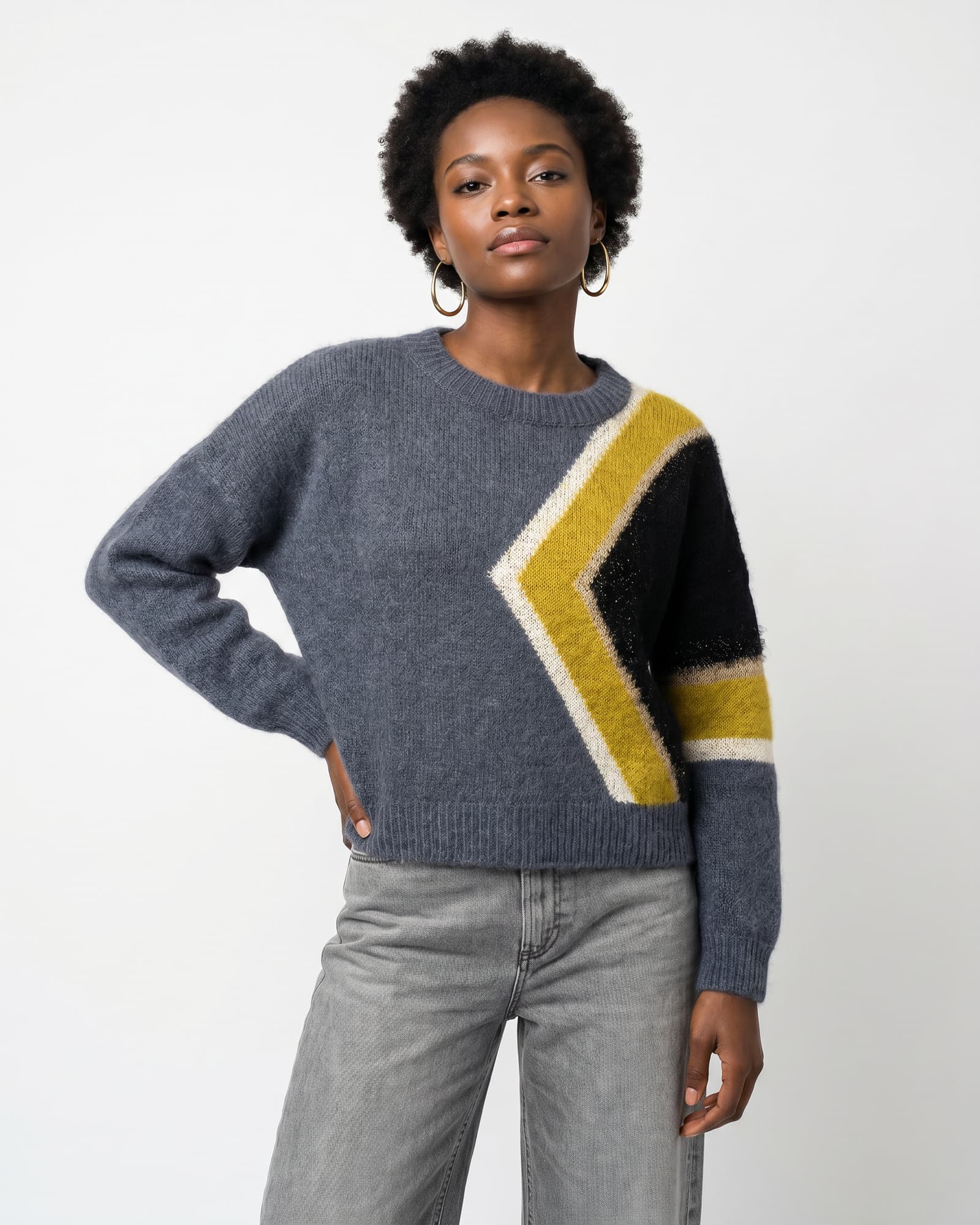 Annyblatt Daphne pullover kit maglia mohair taglia S antracite