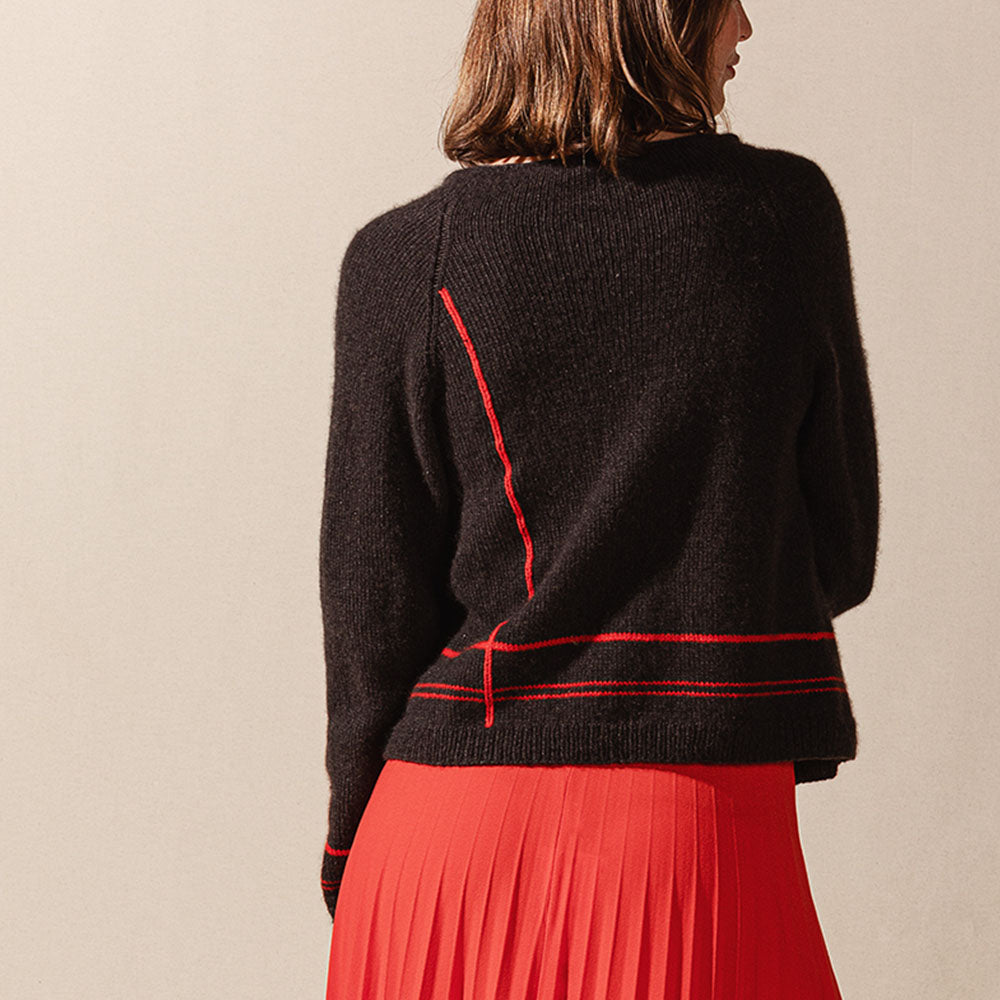 Pascuali Nara schema cardigan scollo a V cashmere