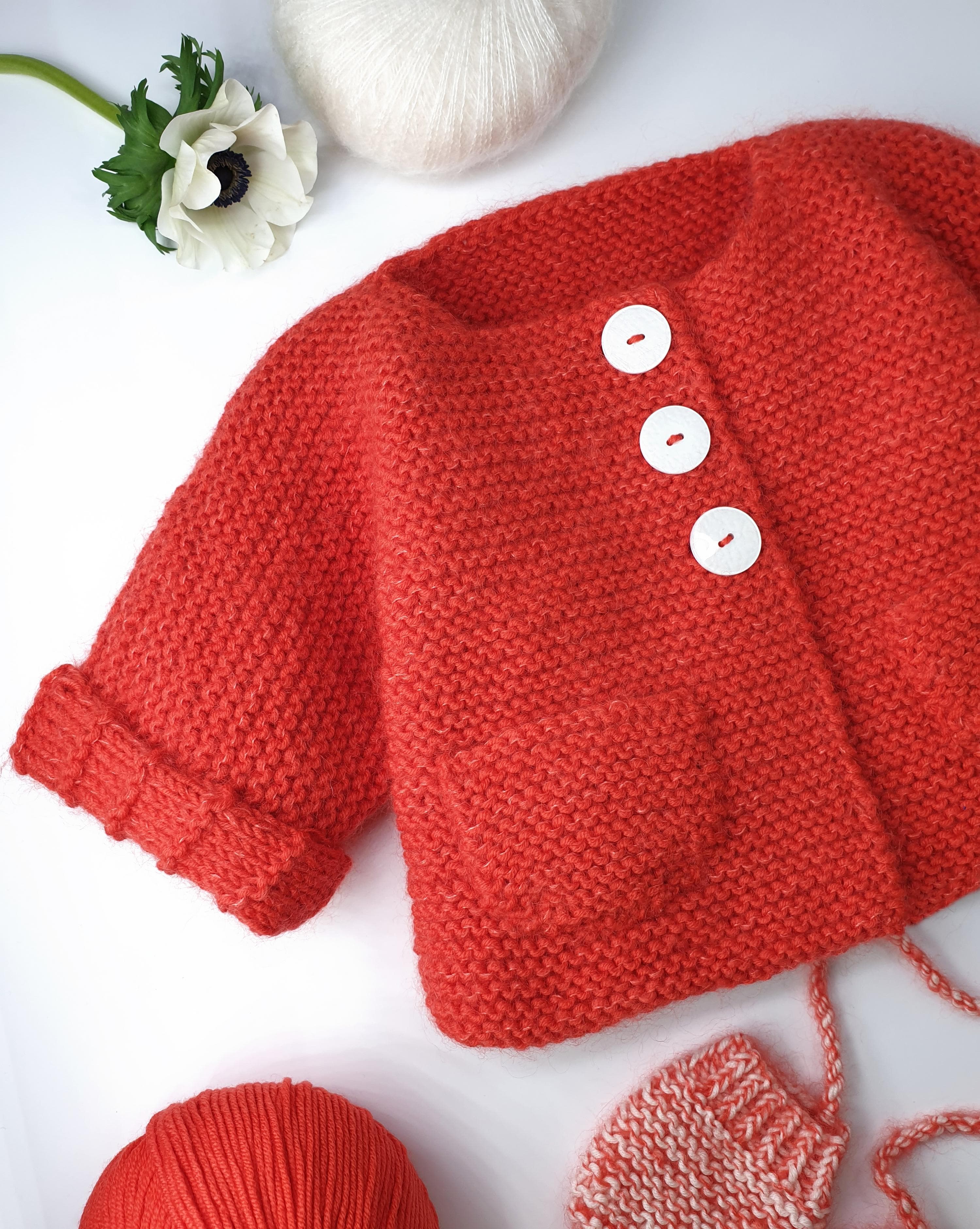 Annyblatt Pin cappottino neonato modello maglia merinos