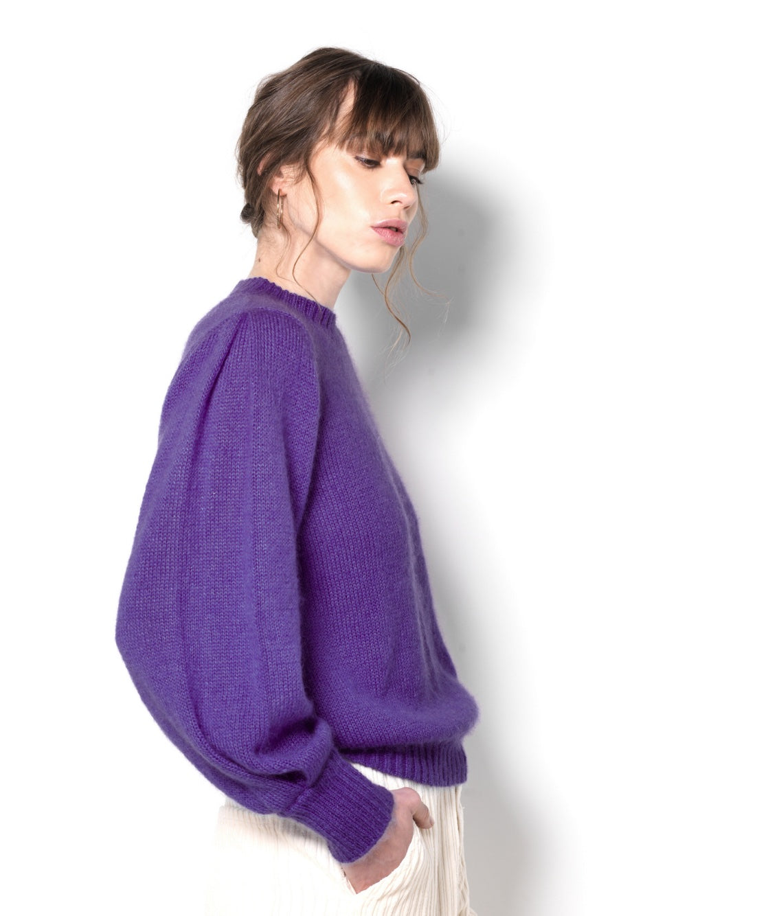 Anny Blatt Alix maglione mohair seta donna viola Mure