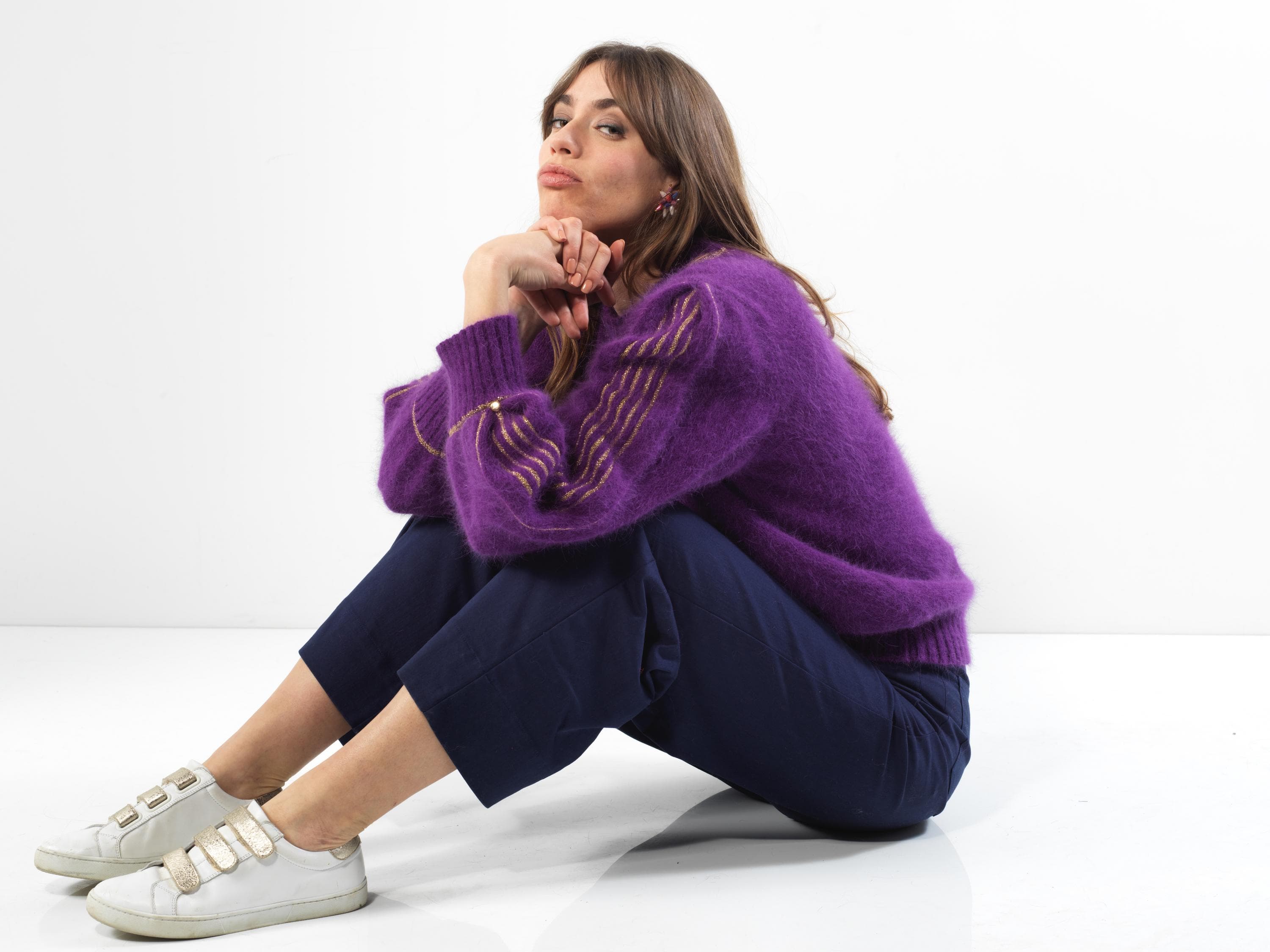 Annyblatt Alix maglione angora mora oro