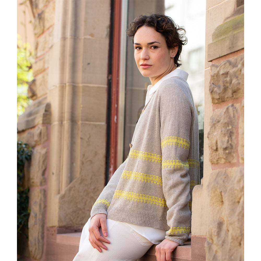 Pascuali Sunline Cardigan schema maglia lino top-down