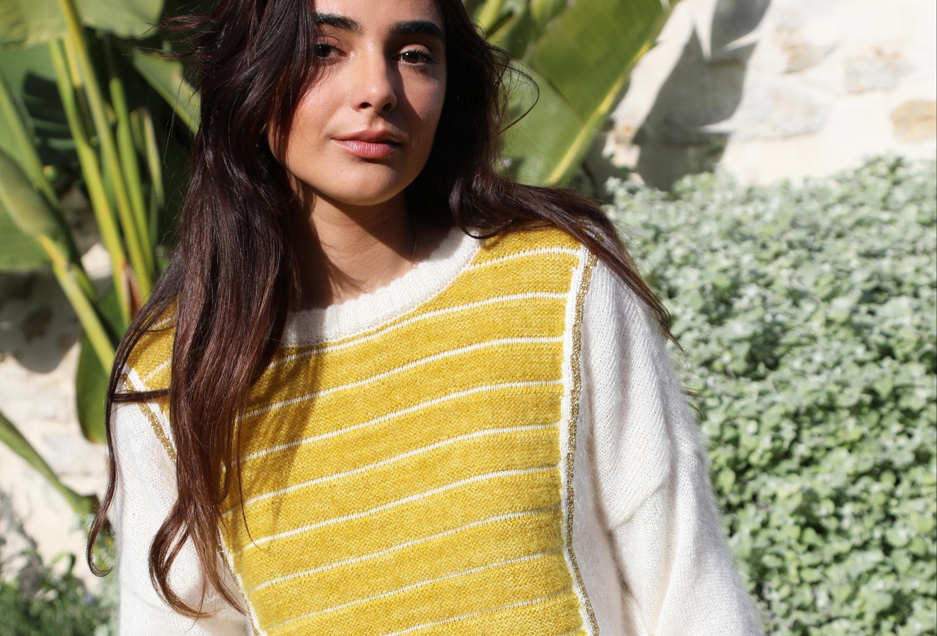 Annyblatt Petra maglione mohair seta grafico