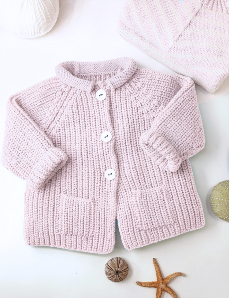 Annyblatt Acajou giubbottino bebè kit maglia taglia 1 merino