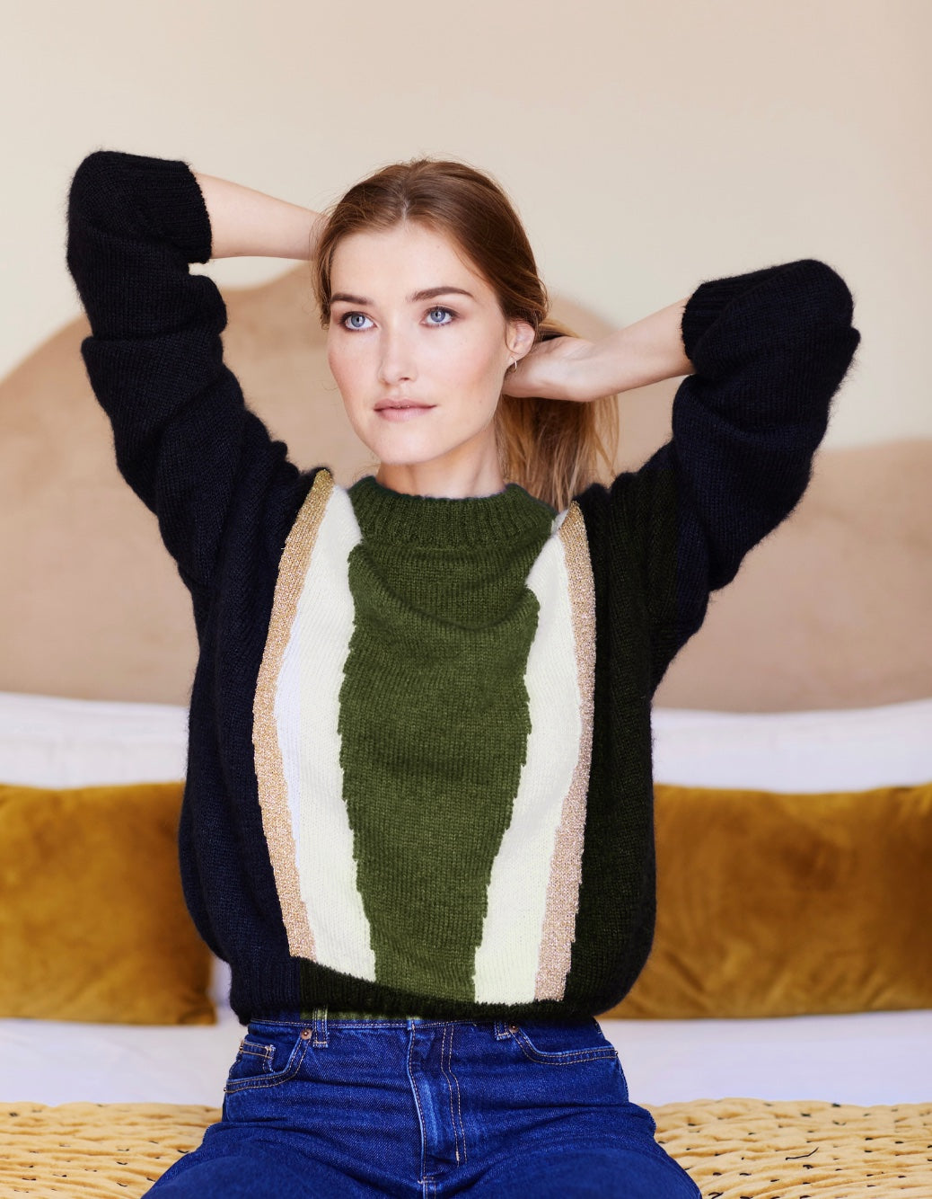 Anny Blatt Serena kit maglia pullover mohair bicolore