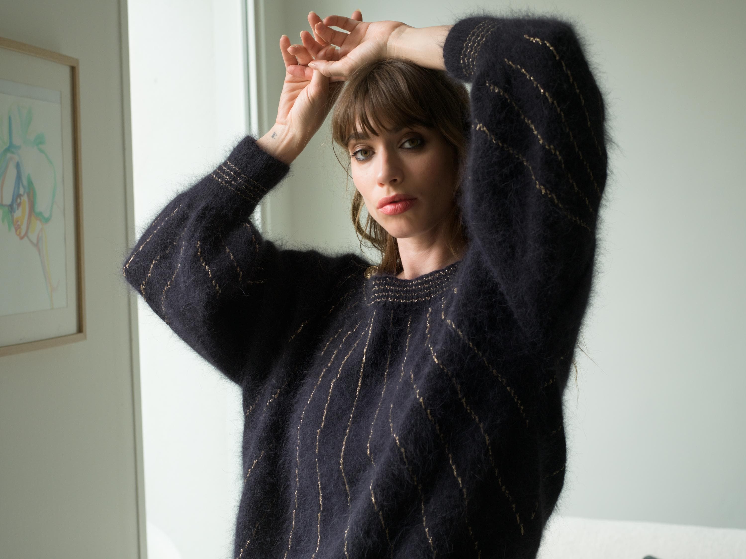 Annyblatt Athena kit maglia pullover angora oro