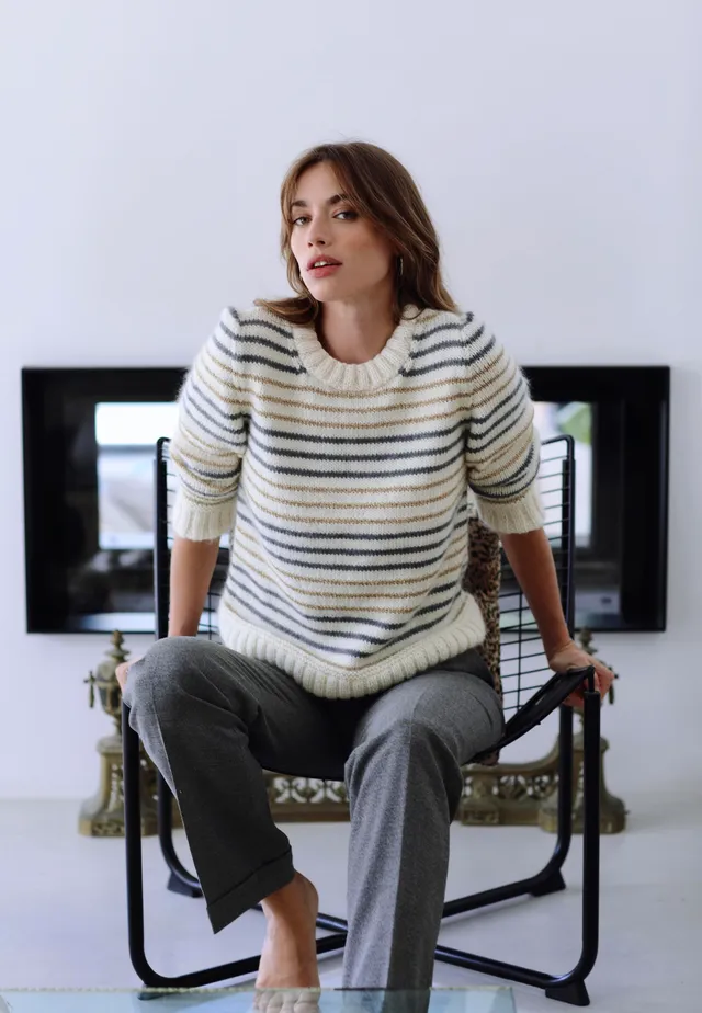 Anny Blatt Marie kit maglia S naturale grigio oro