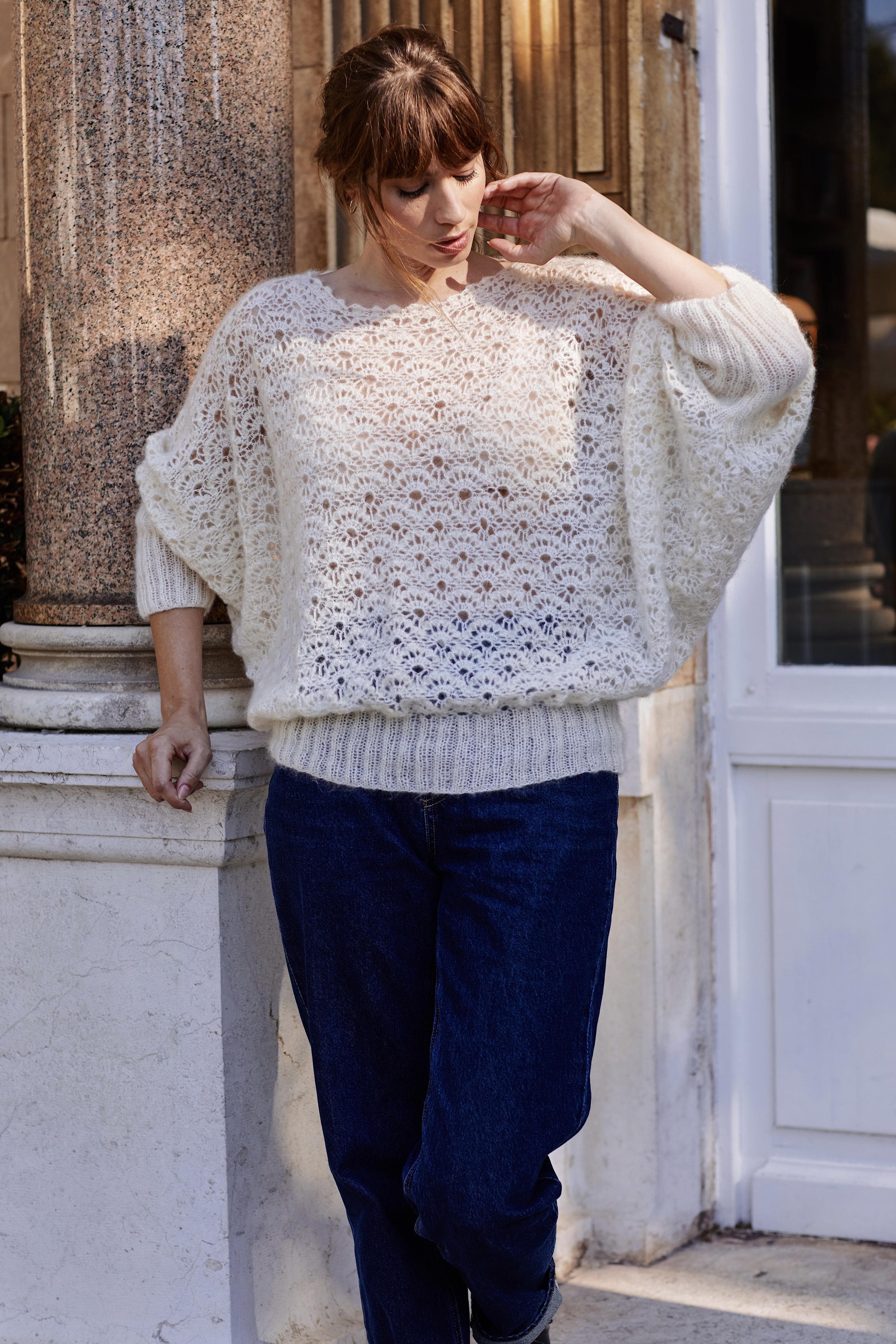 Anny Blatt Garance Honey Moon kit uncinetto mohair taglia S naturale
