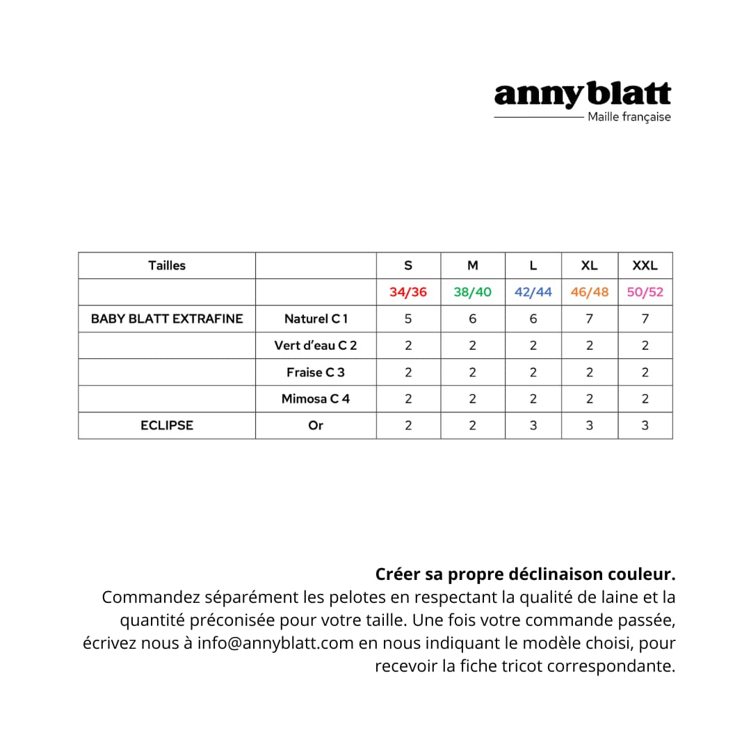 Anny Blatt Lucile kit gilet uncinetto merino Fraise M