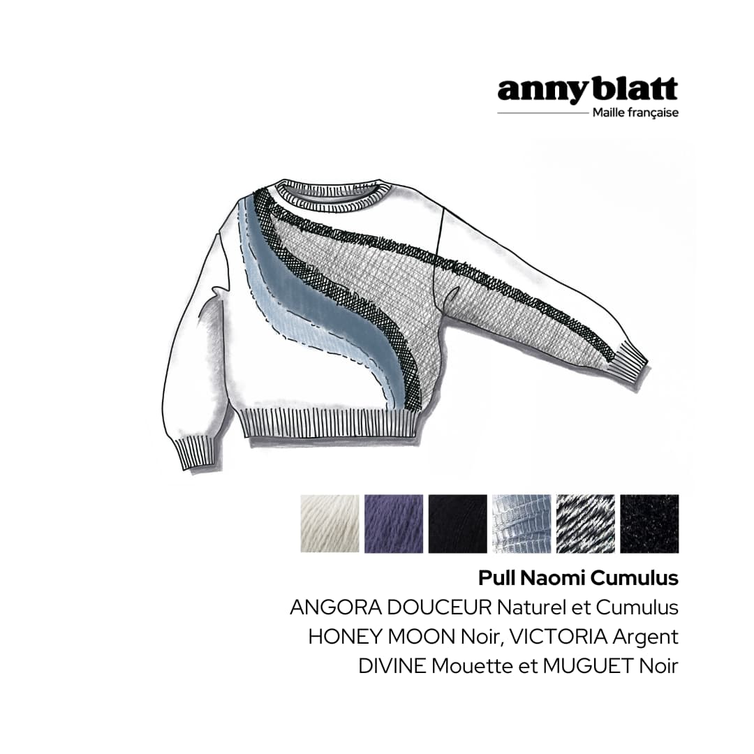 Anny Blatt Naomi pullover kit maglia angora jacquard