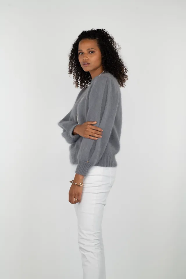 Anny Blatt Alix maglione angora donna grigio Cumulus