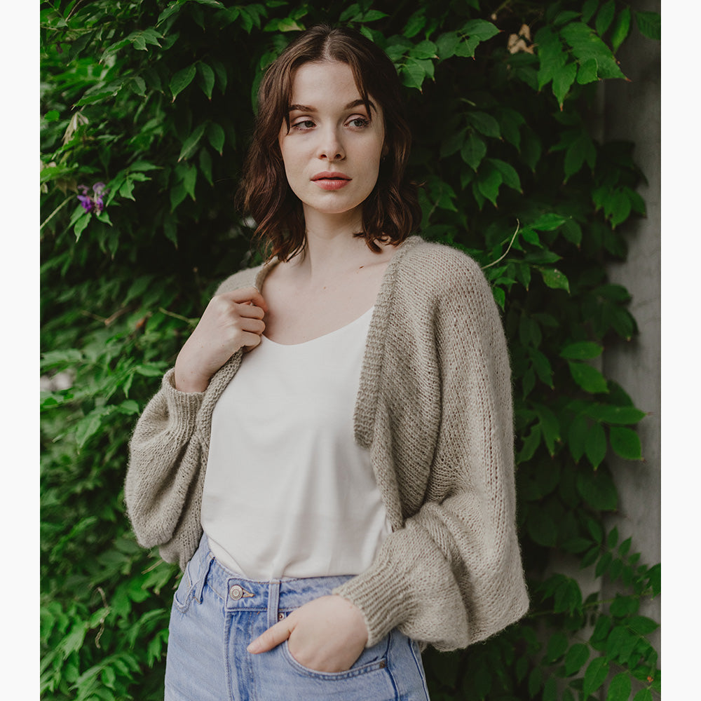 Pascuali Aninda Bolero schema maglia mohair lino