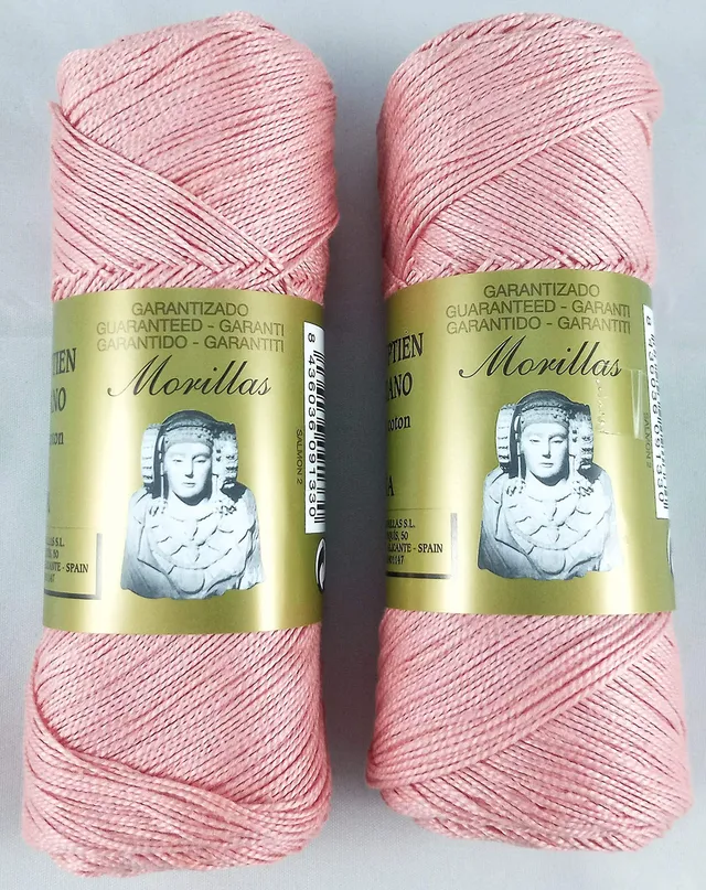 Morillas Zepelines Ne 8/2 cotone perlato salmone 2 x2 tinta unita