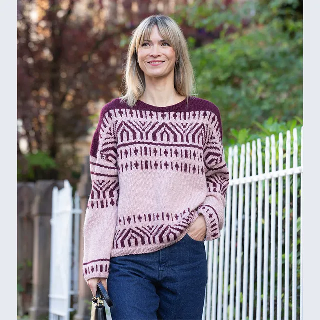 Pascuali City Path Sweater schema maglia jacquard bicolore