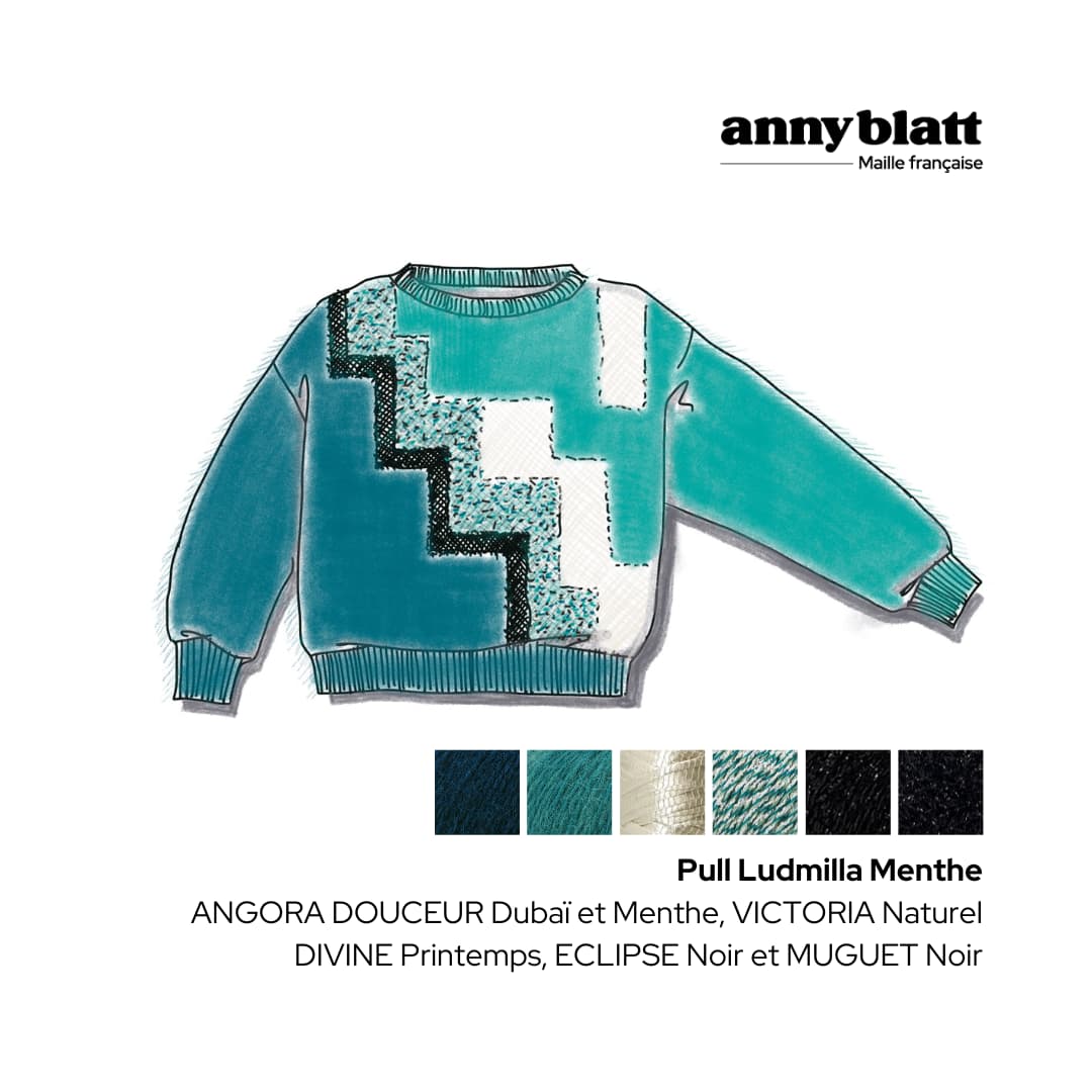 Anny Blatt Ludmilla kit maglia angora geometrico