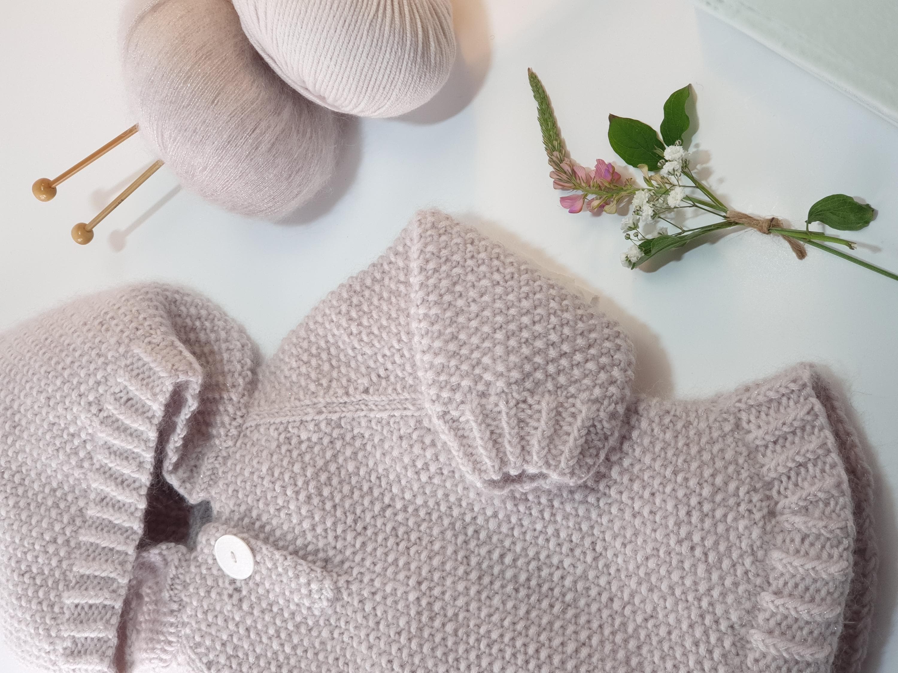 Anny Blatt Cèdre kit poncho bimbo merino Dune taglia 2
