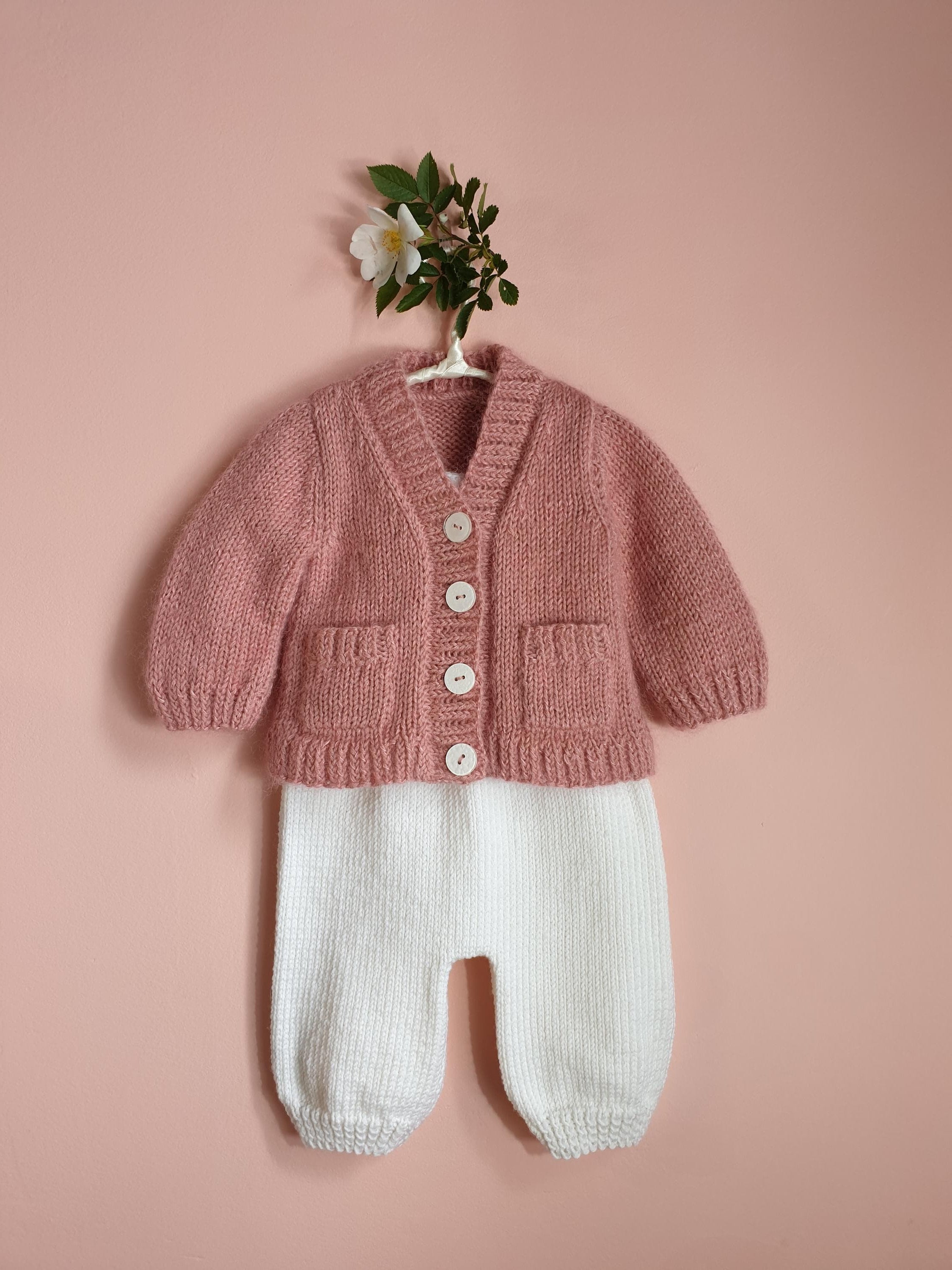 Anny Blatt Jojoba gilet neonato rosa antico