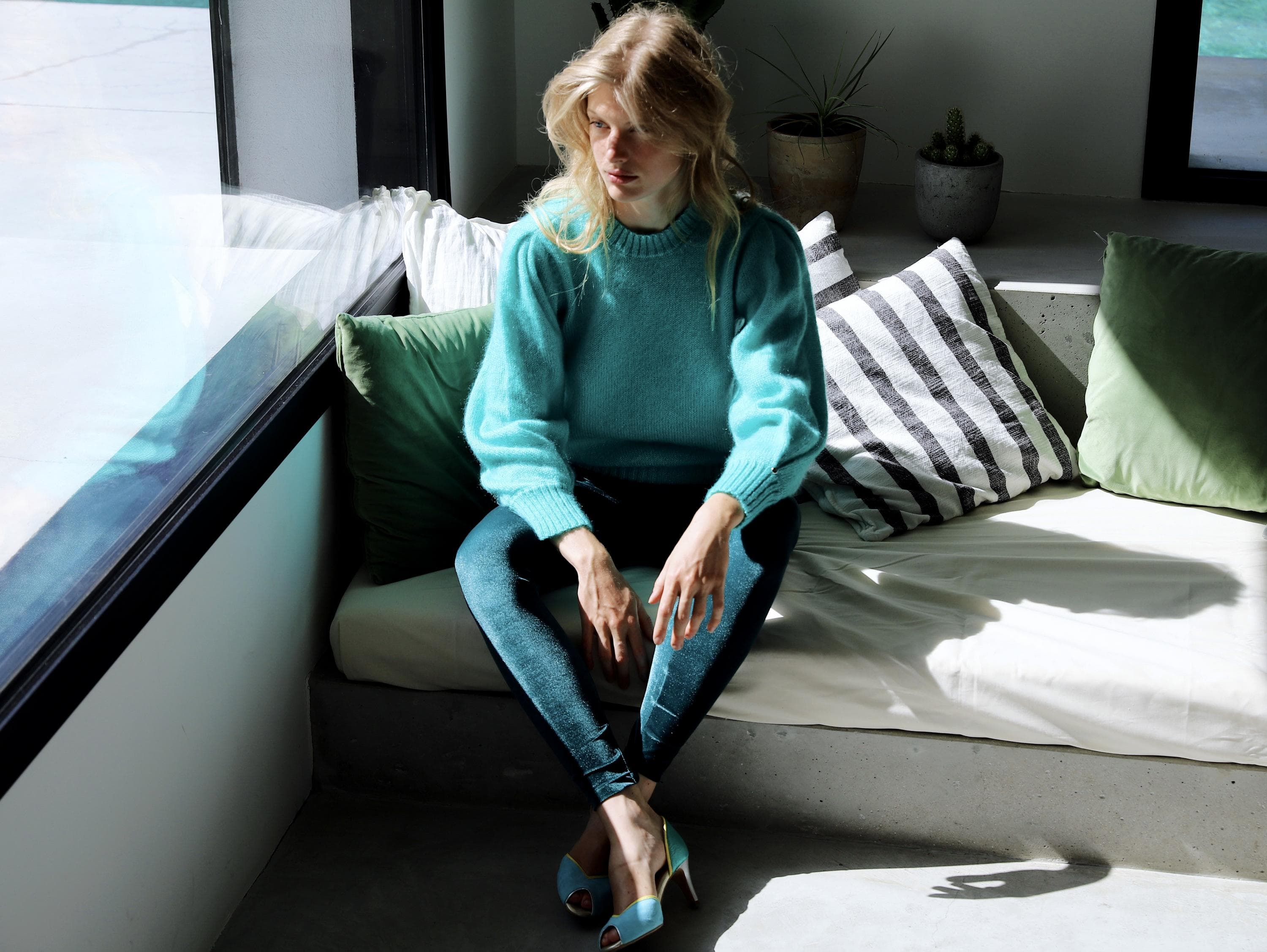 Anny Blatt Alix pull mohair seta tahiti taglia M