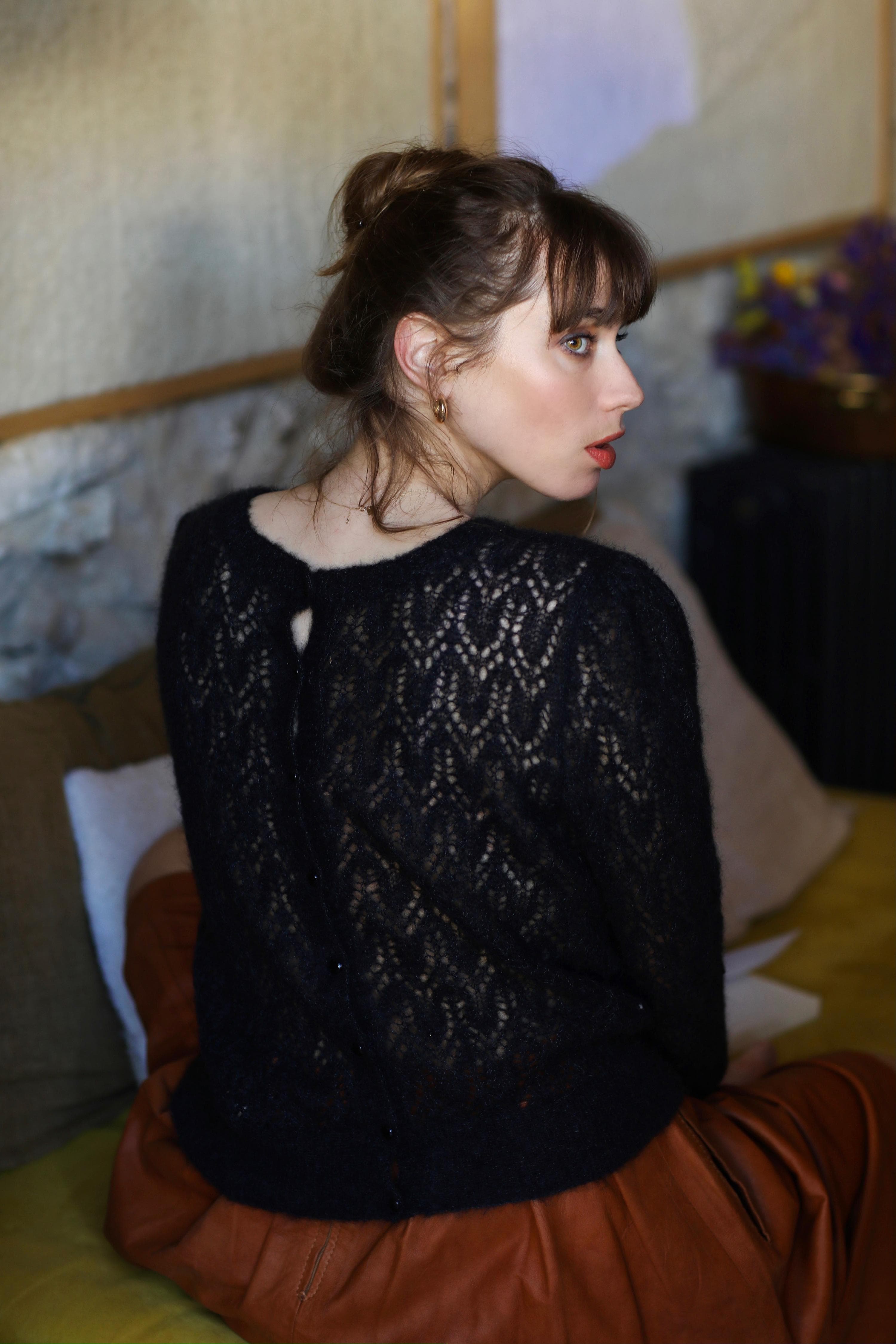 Annyblatt Cesaria cardigan kit maglia nero taglia M