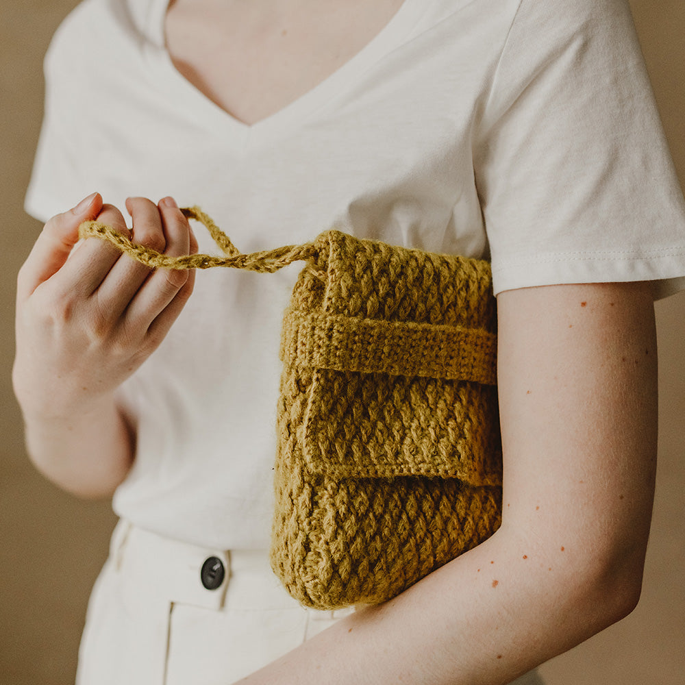 Pascuali Lunti schema uncinetto clutch cotone mohair