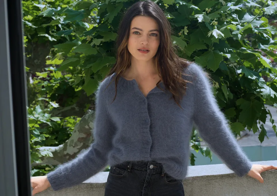 Anny Blatt Colline cardigan angora grigio