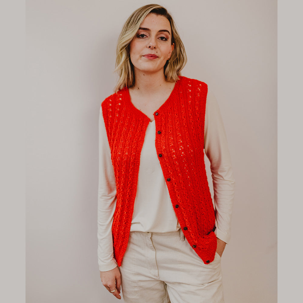 Pascuali Laina schema gilet traforato baby alpaca