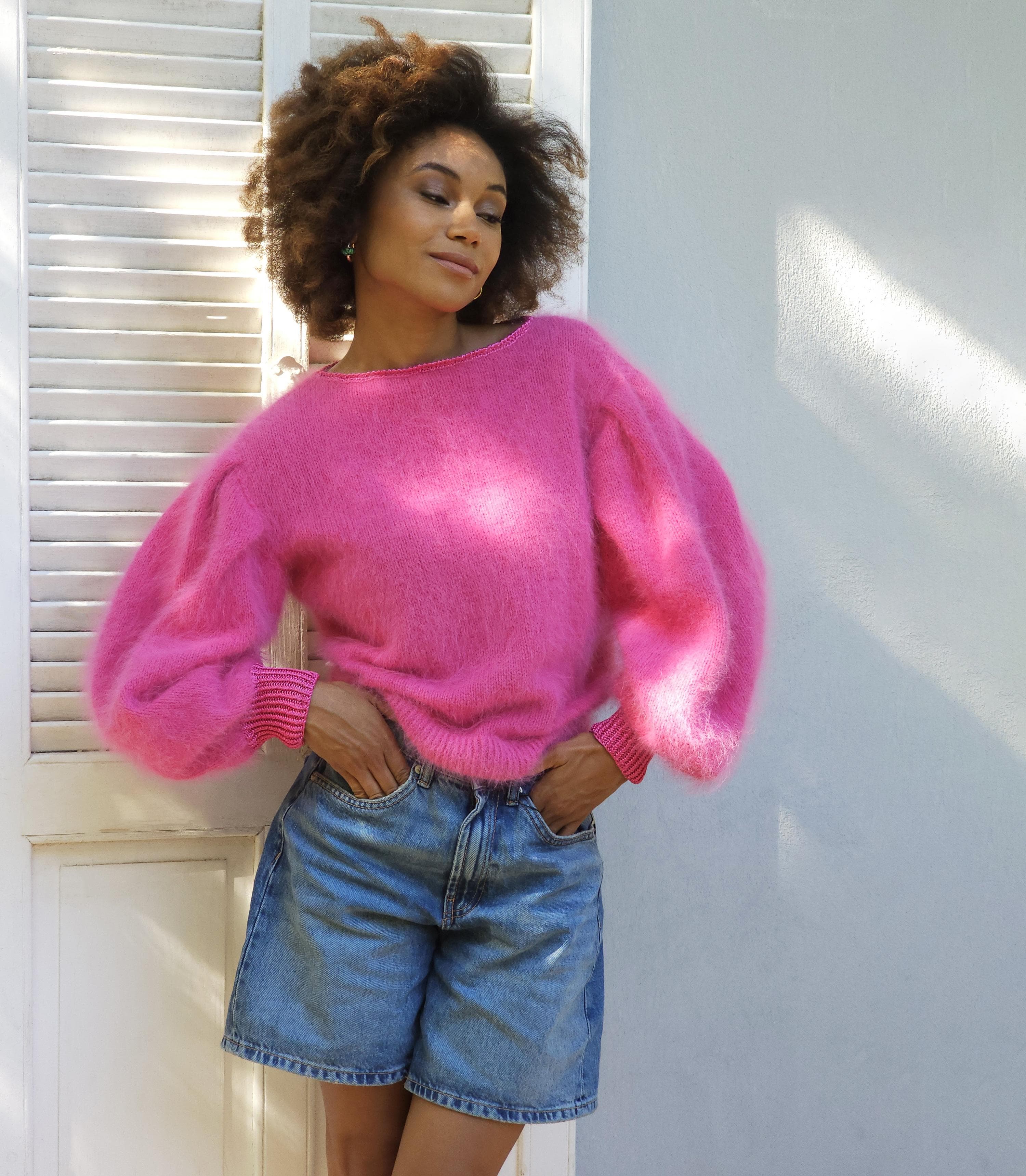 Anny Blatt Clara kit maglia angora taglia S color sorbetto
