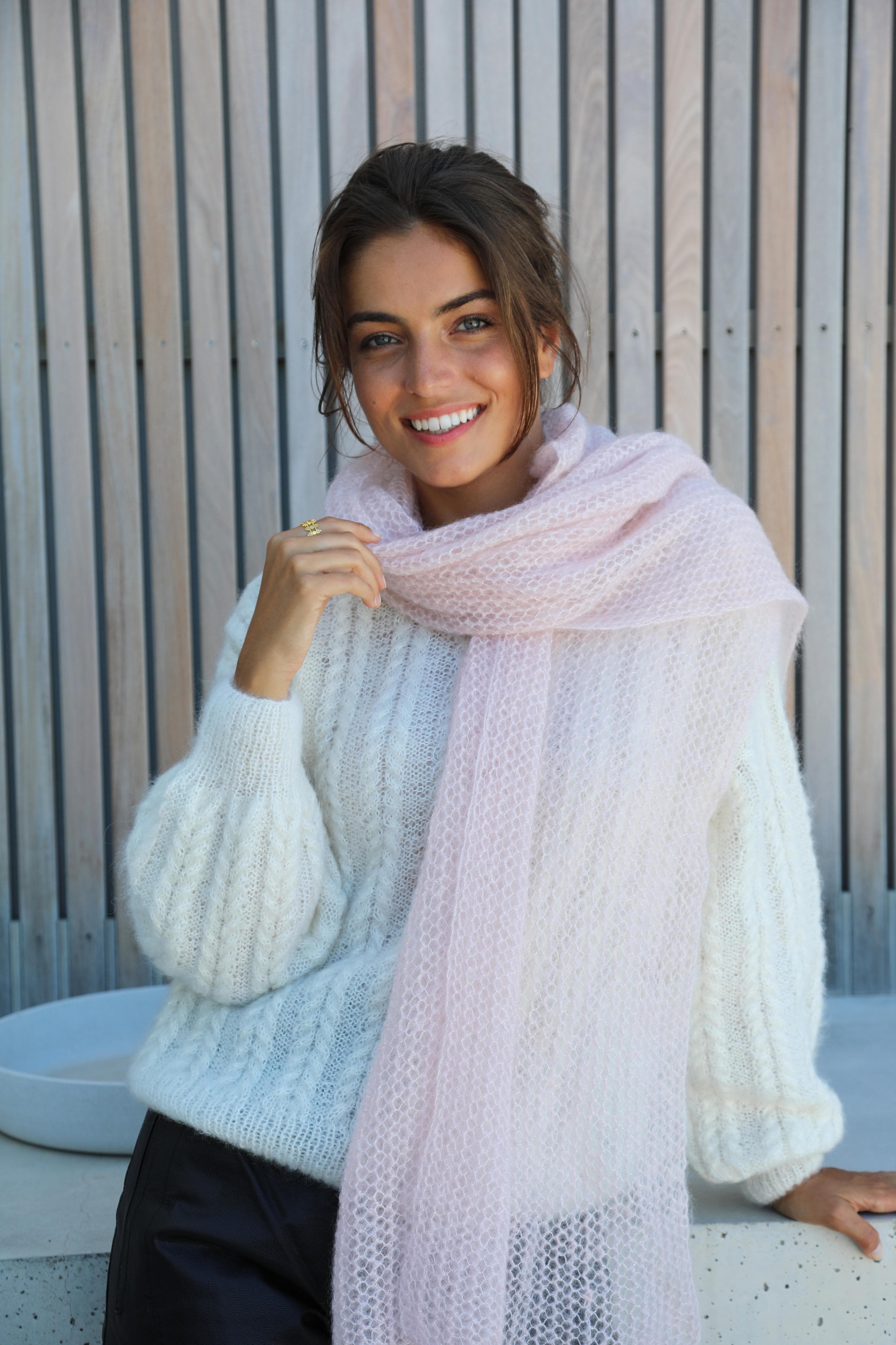 Anny Blatt Pivoine stola da lavorare mohair cipria