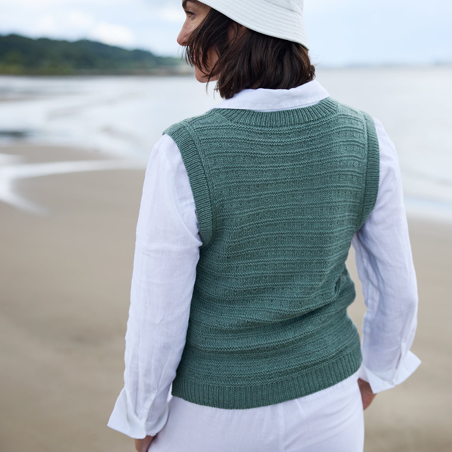 Rosy Green Wool River's Song top schema maglia top-down