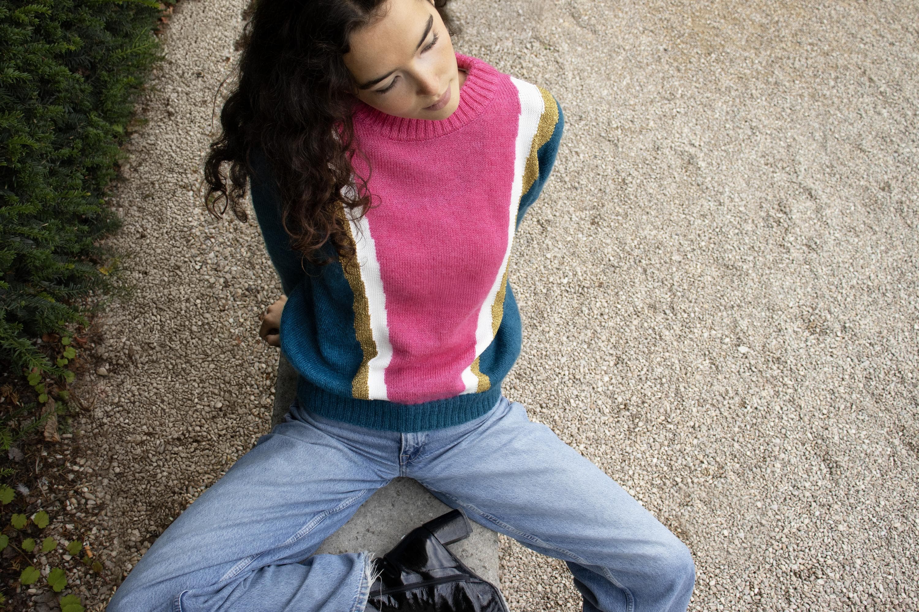 Anny Blatt Serena maglione mohair seta pacifico sorbet