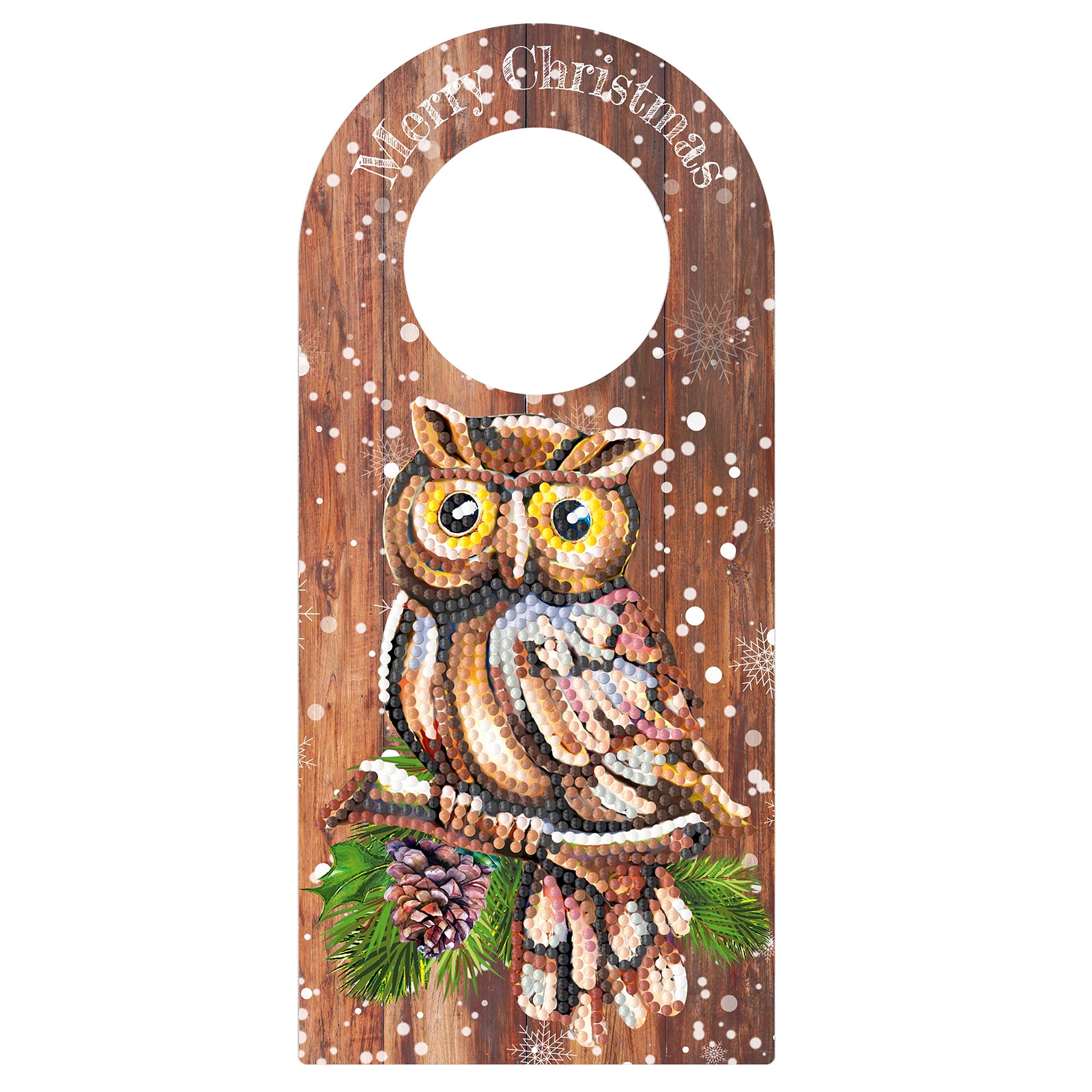 Fuoriporta legno diamond painting pupazzo di neve