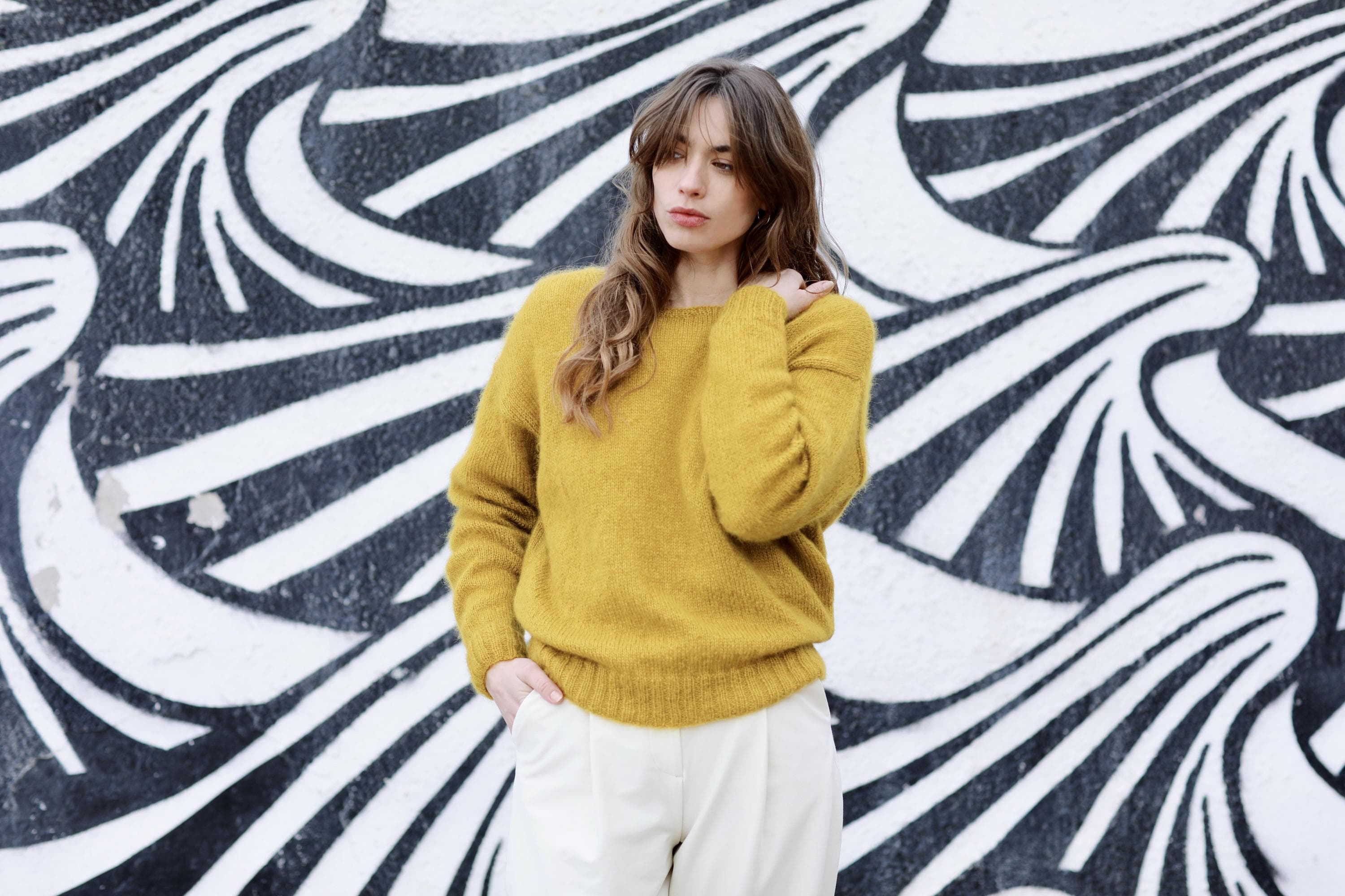 Anny Blatt Johannie Honey Moon kit maglia S verde mohair