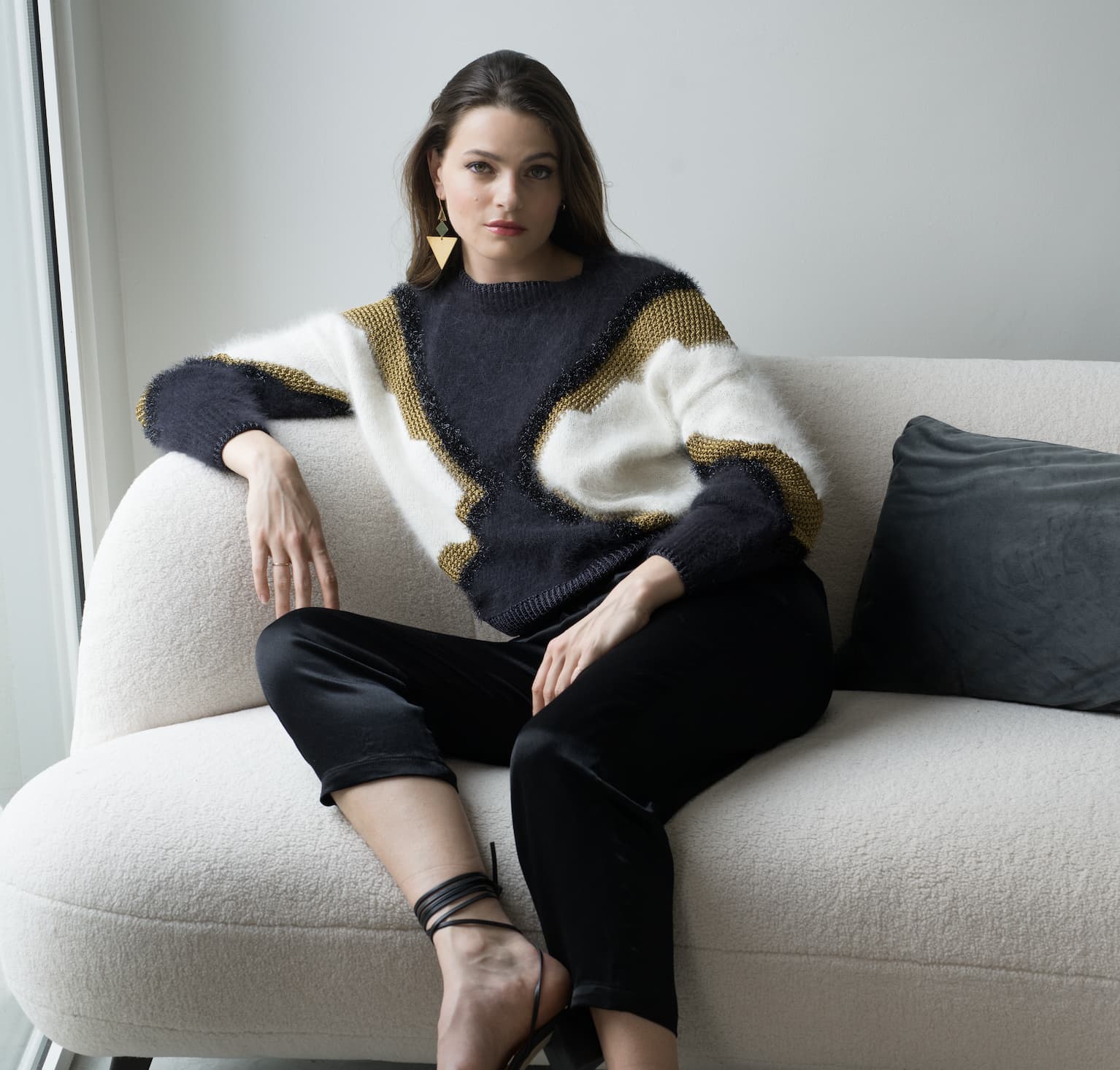 Annyblatt Stella modello maglia ai ferri angora dorato