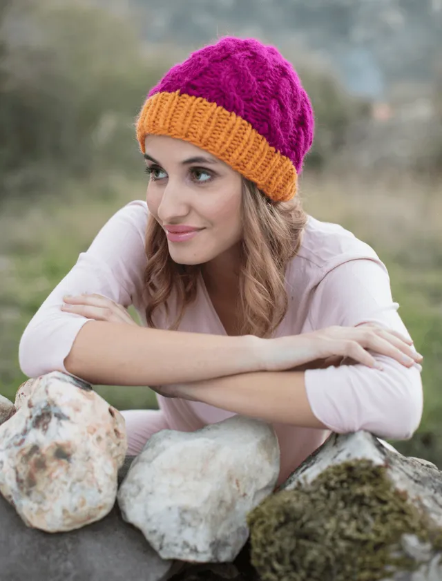 Rosarios4 219 Gorro Bulky schema maglia cappello donna