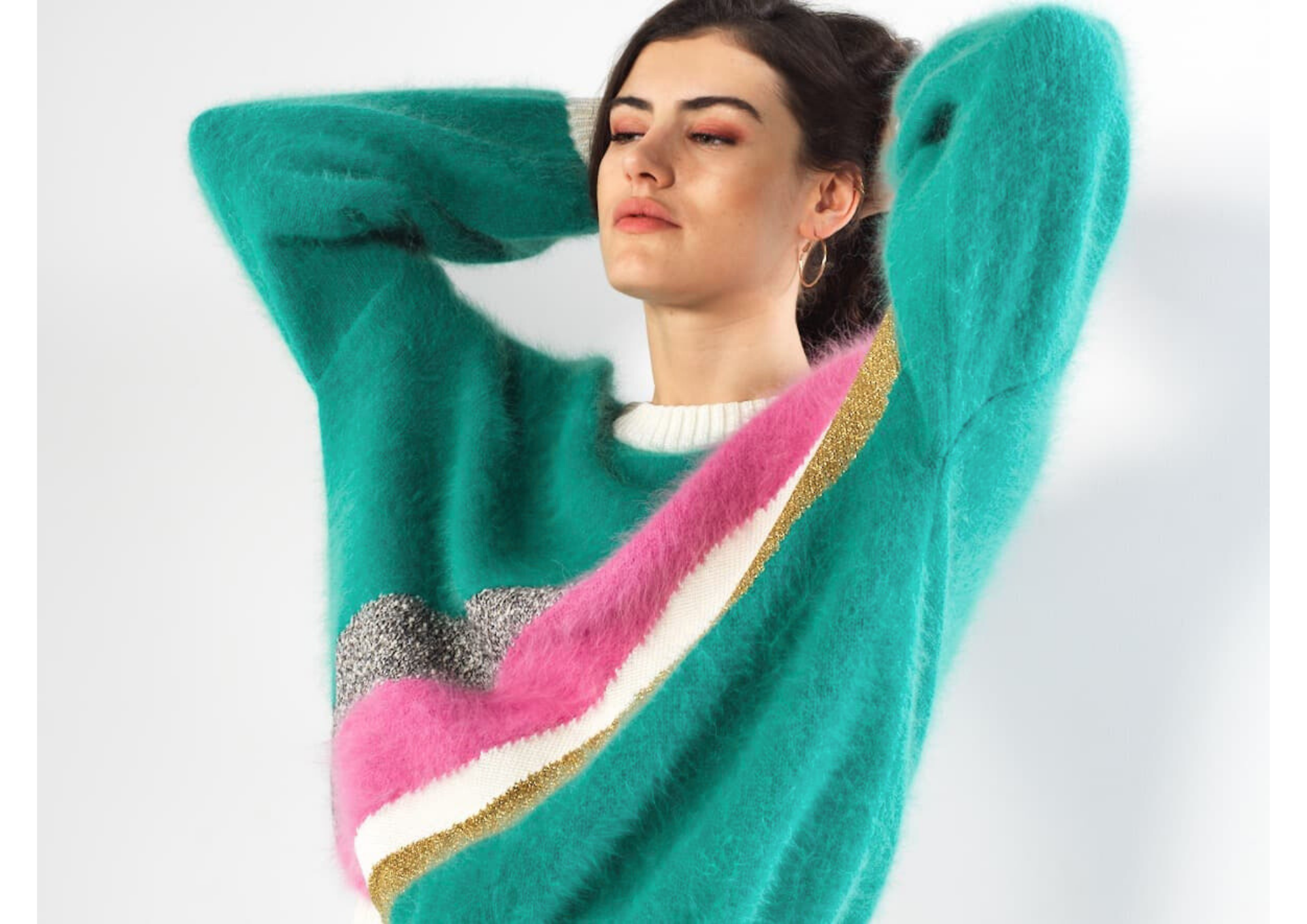 Anny Blatt Gloria maglione angora menta