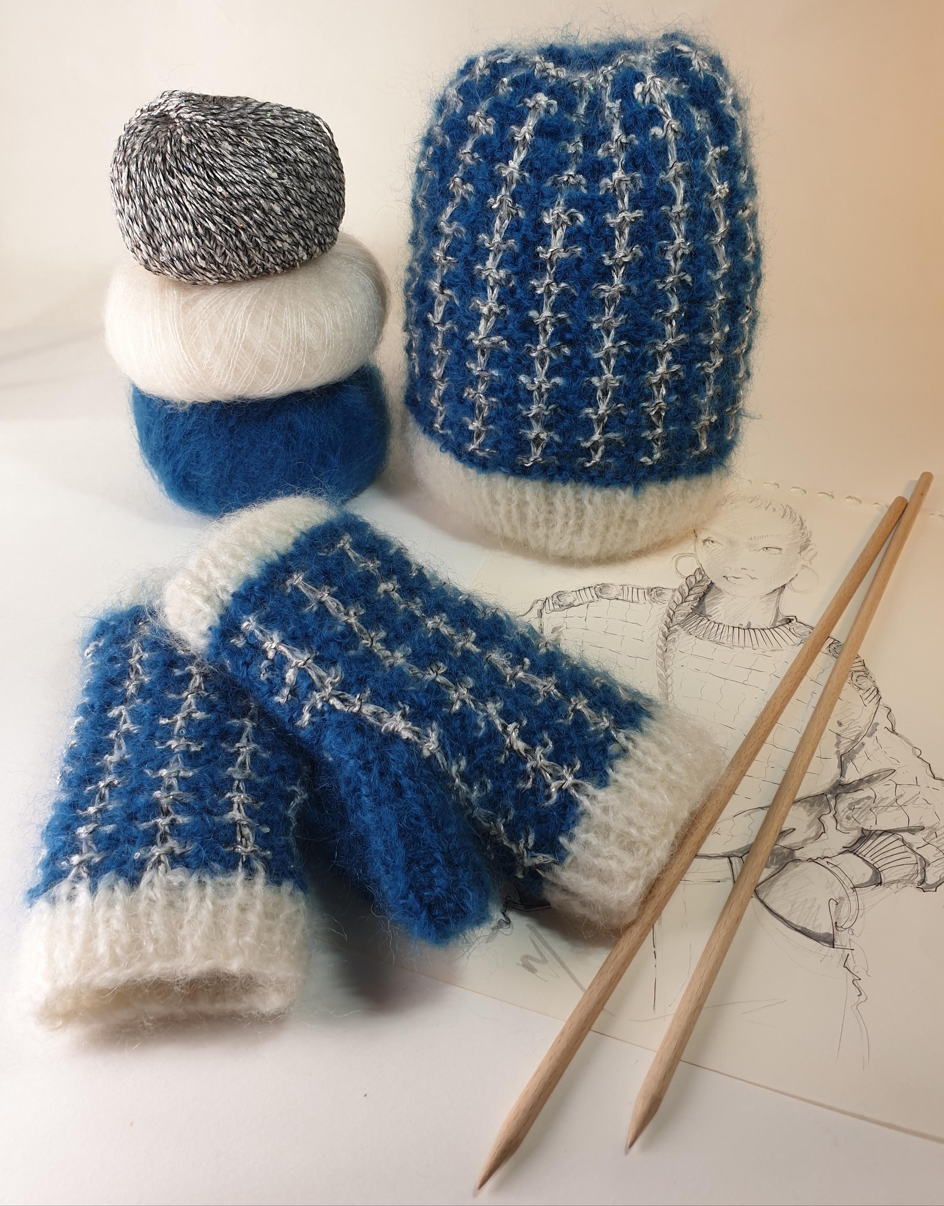 Annyblatt Chamonix cappello e muffole kit maglia mohair
